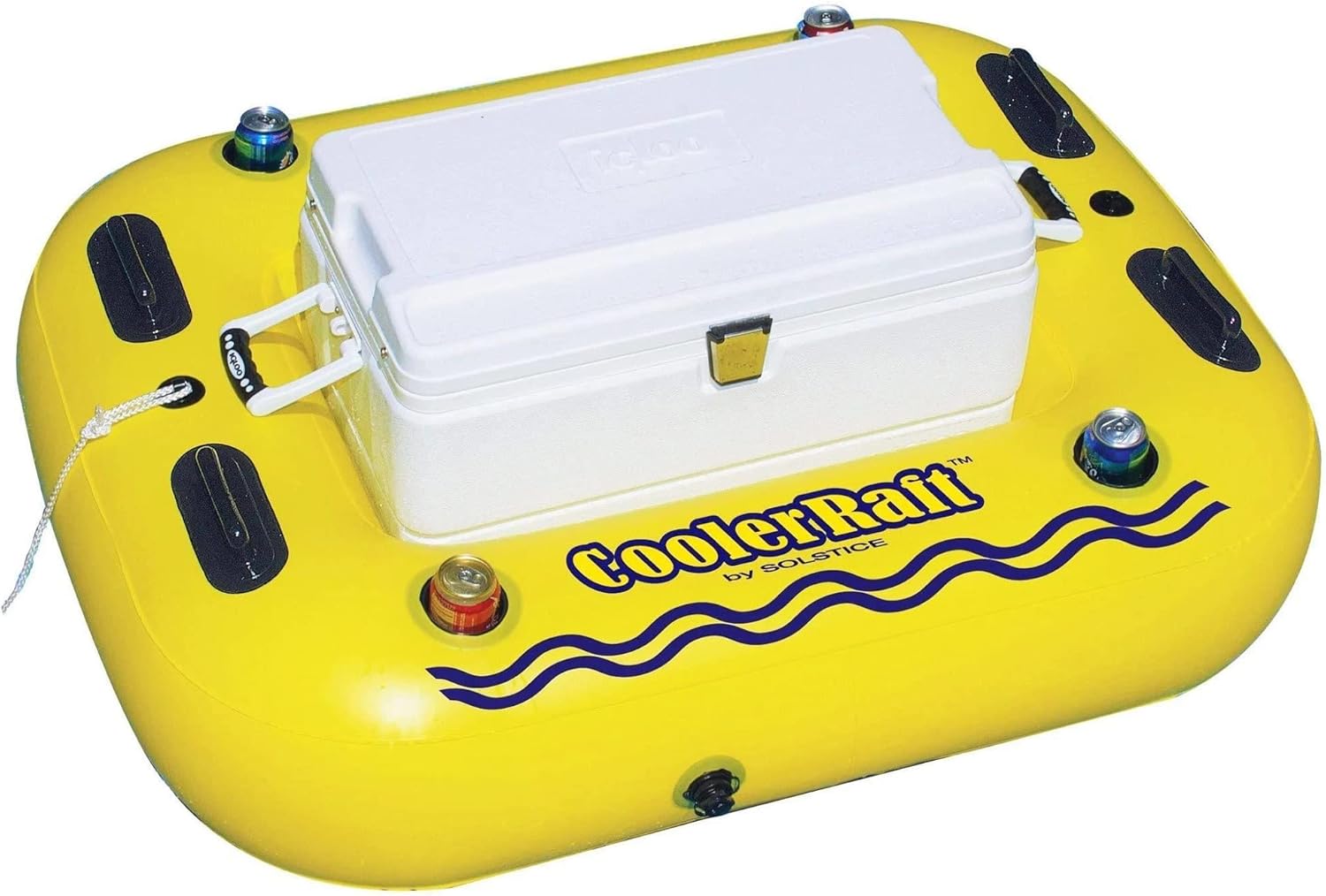 Inflatable Swimming Pool Cooler Raft Float - 55" - Yellow and Black
