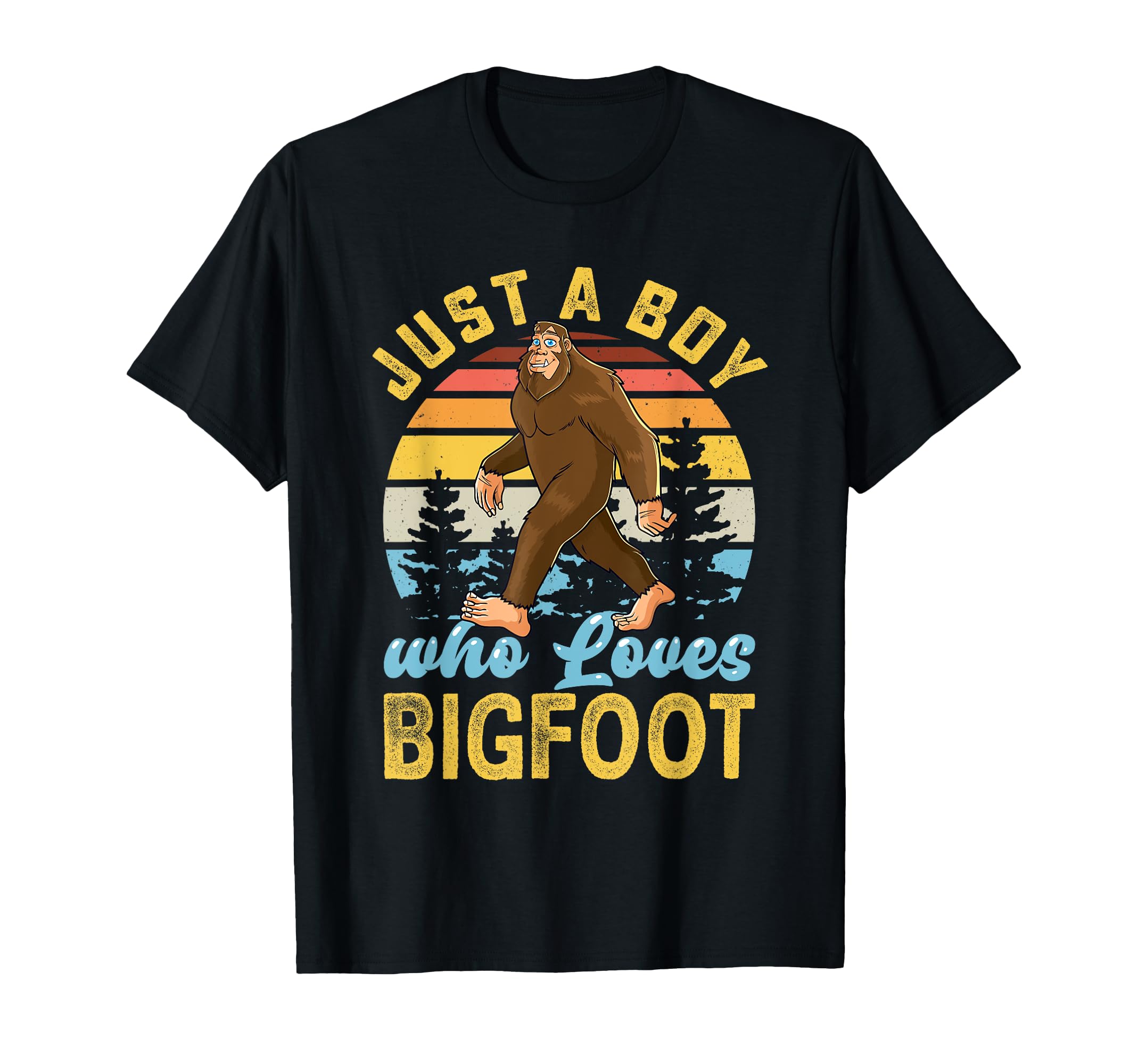 A Boy Who Loves Bigfoot Funny Sasquatch Men Boys T-Shirt