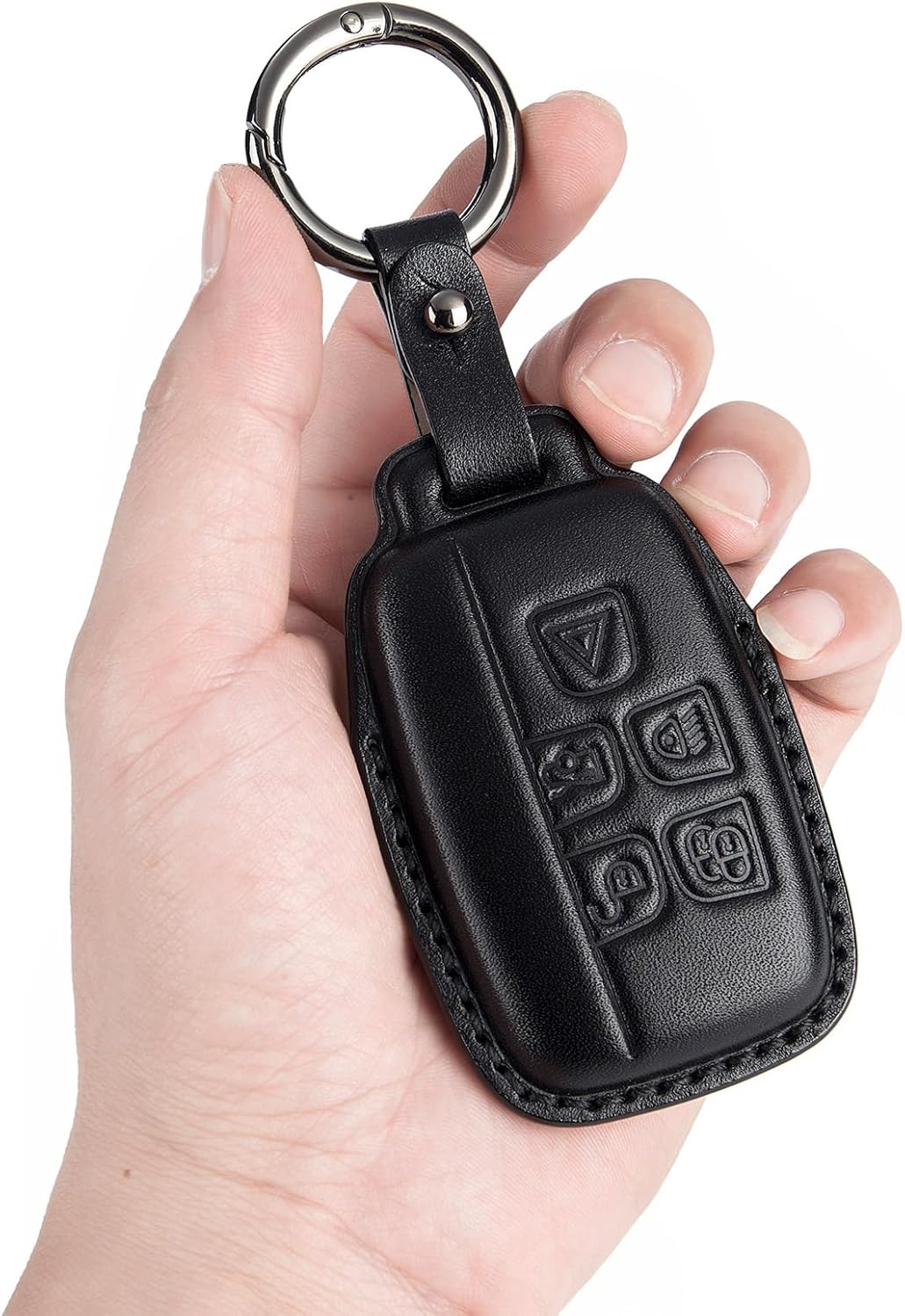 for Land Rover Jaguar Key Fob Cover, Key Case Compatible with Evoque Velar Sport Discovery Freelander2 LR4 Land Rover Sport Jaguar XF XJ XE F-PACE F-Type Smart Key Protecto
