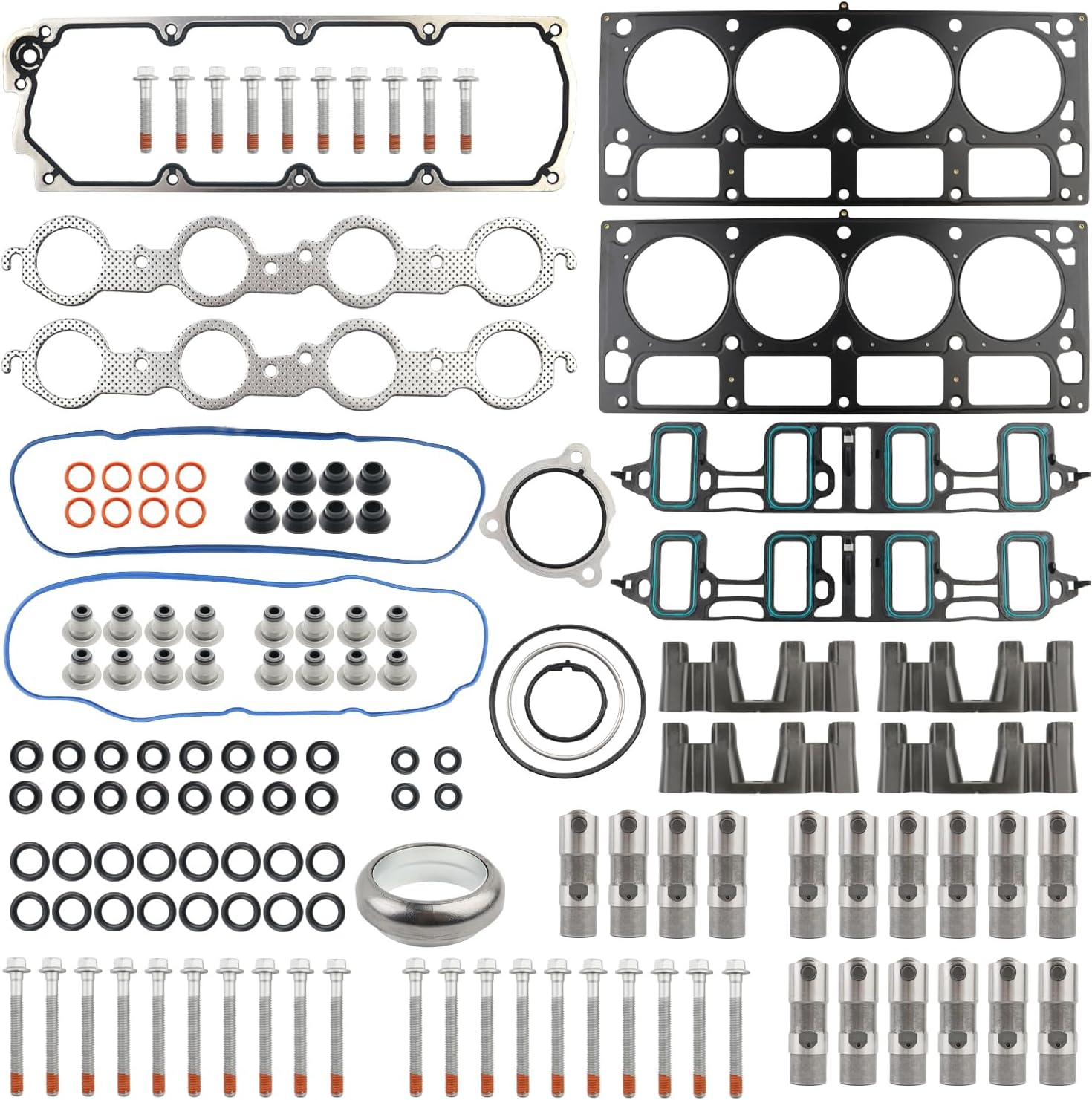 Lifters with Head Gasket Set Compatible with 2007-2016 Chevy Silverado Suburban GMC Savana Sierra Yukon 6.0 6.2L