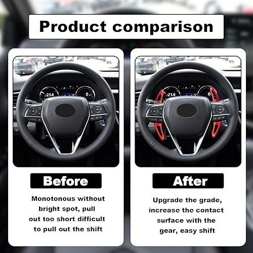 Miniatura 4 de Fundas de extensiones de palanca de cambios de volante compatibles con Toyota Camry 2018-2023 para Corolla RAV4 Avalon 2019-2023, extensión de
