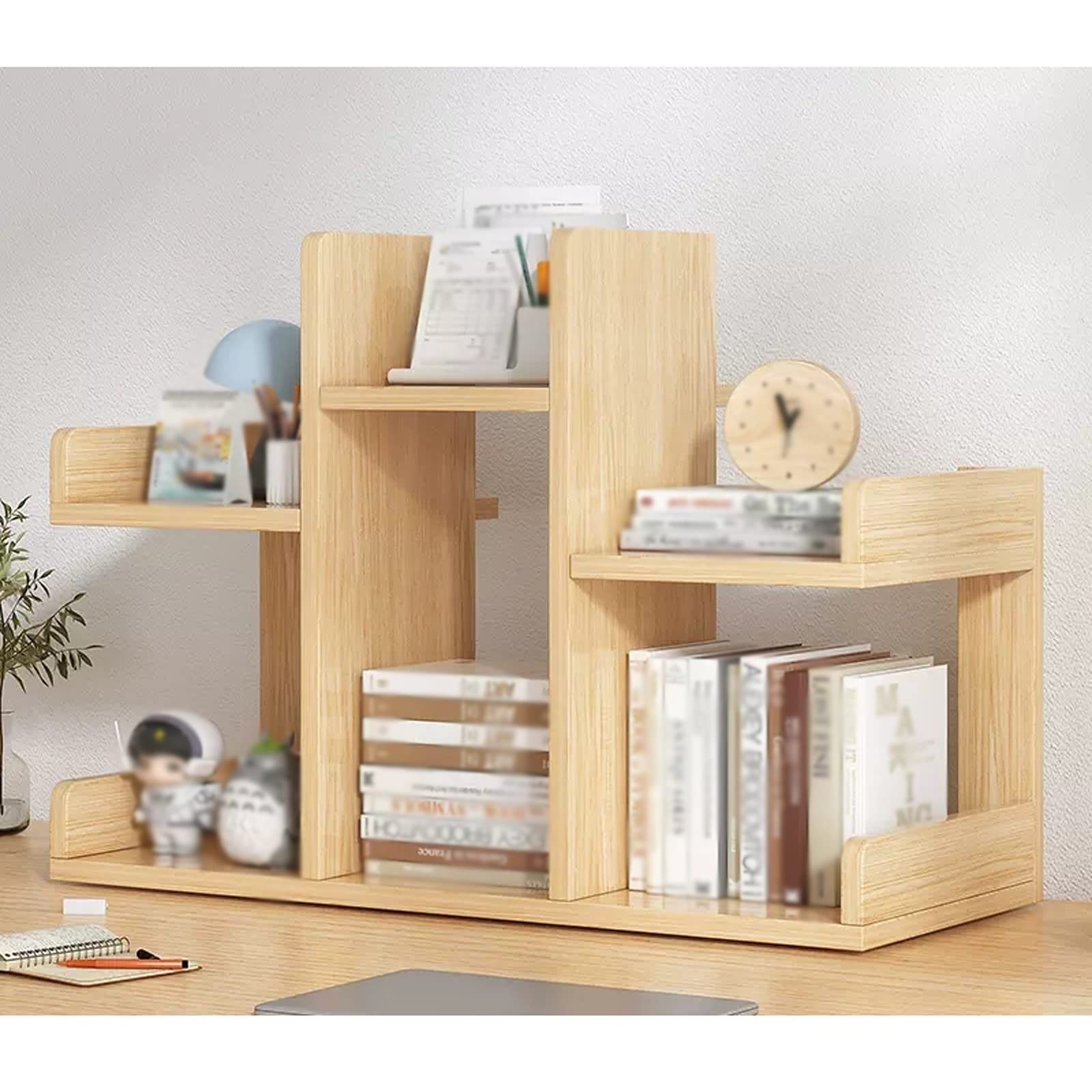 Mała biblioteczka, półka na biurko, drewniana biblioteczka, półka na biurko, stojak ekspozycyjny, półki na książki