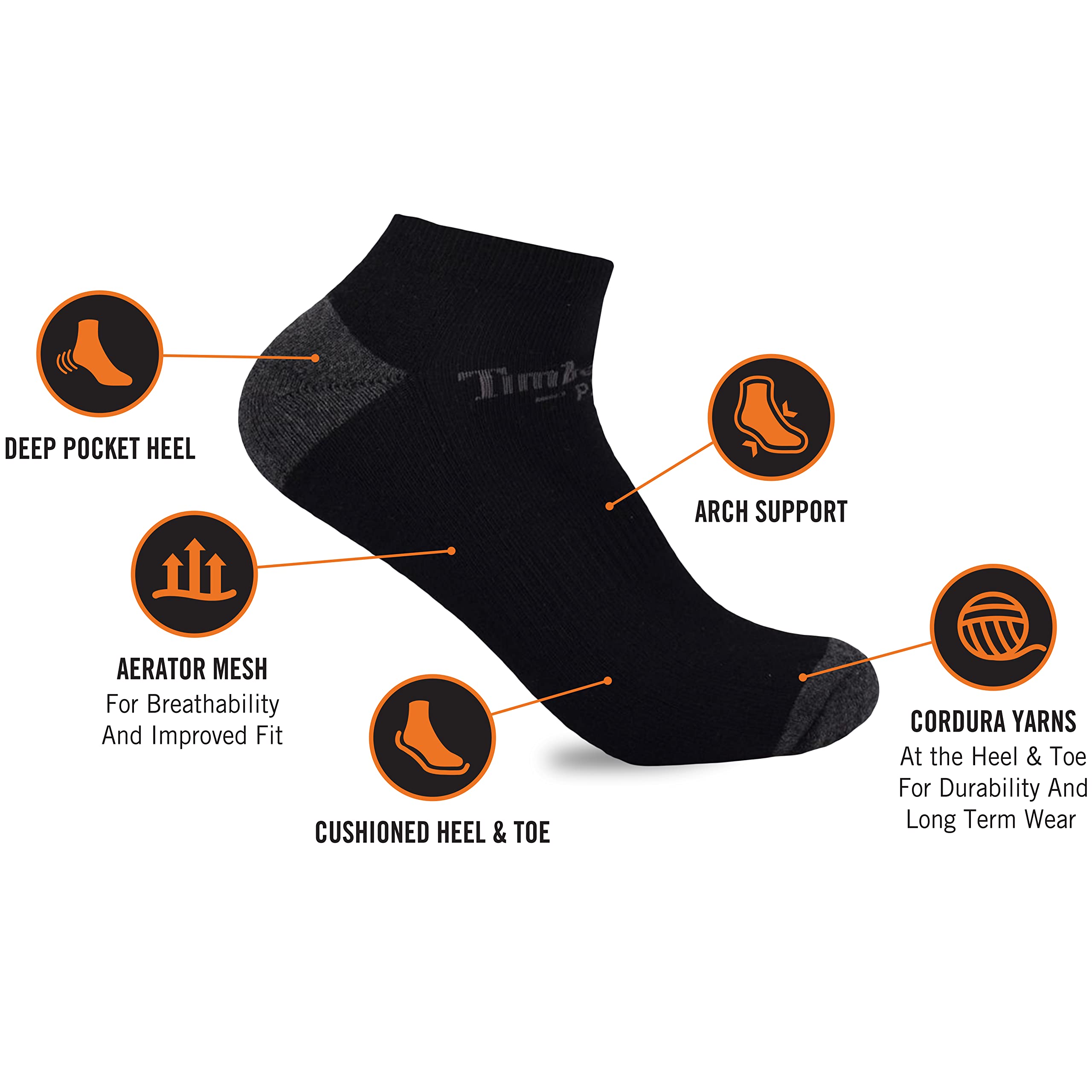Timberland PRO Herren 6-pack Performance Low Cut Socks Freizeitsocken