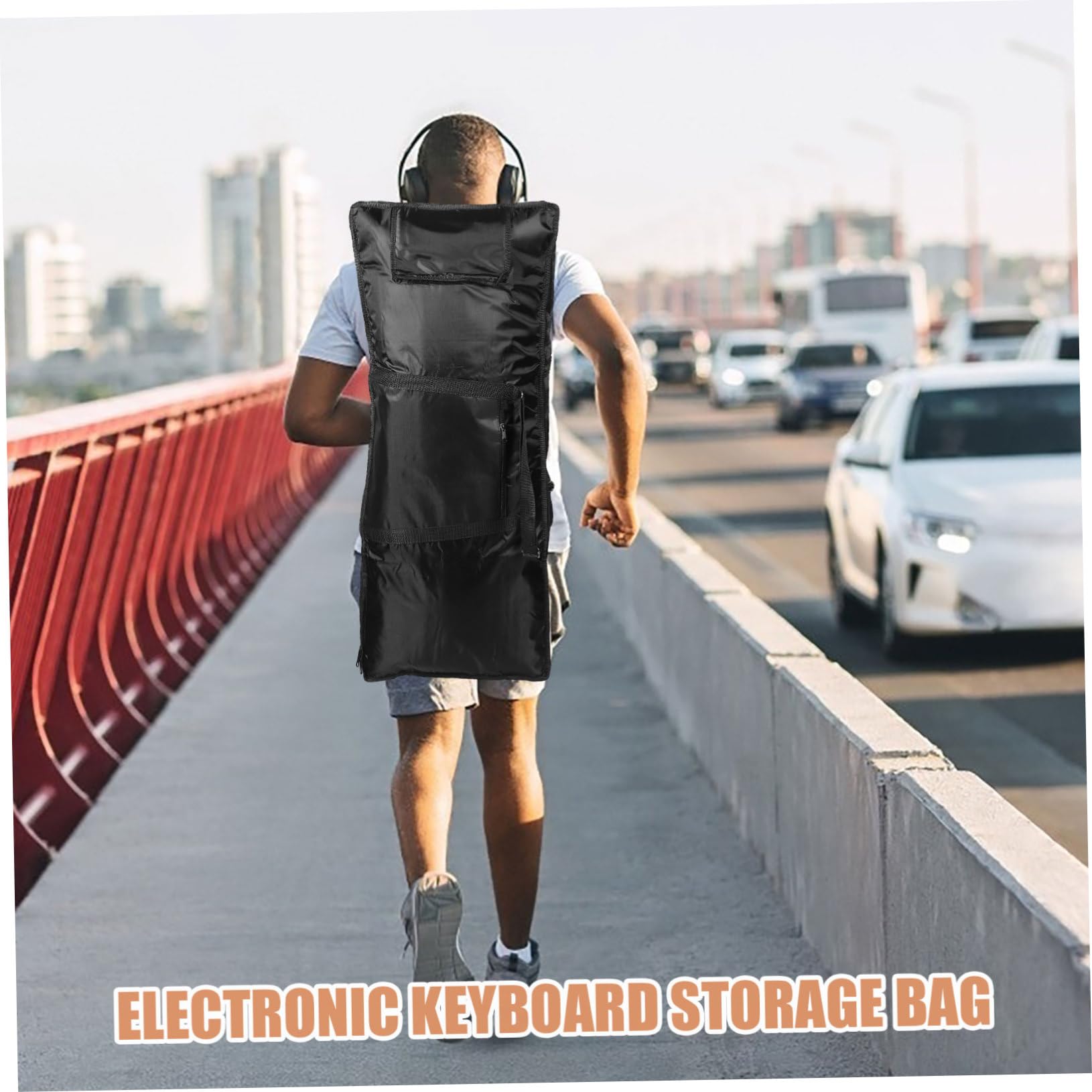 Borsa Elettronica per Argento 61 Imbottita Tastiera Tasti | Tessuto Oxford, Doppia Tracolla, Capienza Ampia per Spartiti e Accessori, Trasporto Comodo