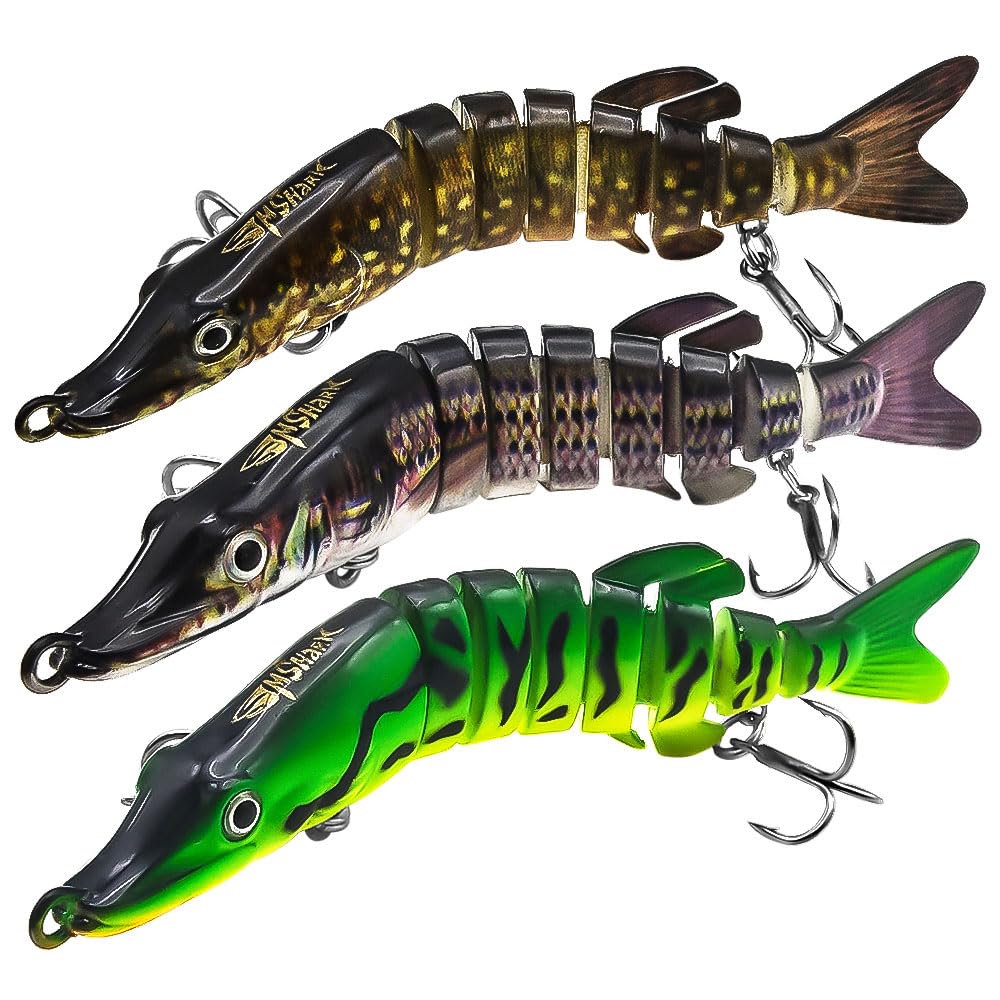 Fishing Lures for Freshwater and Saltwater，Lifelike Swimbait Lures for Bass Trout Pike，Amazing Fishing Gifts for Fishman