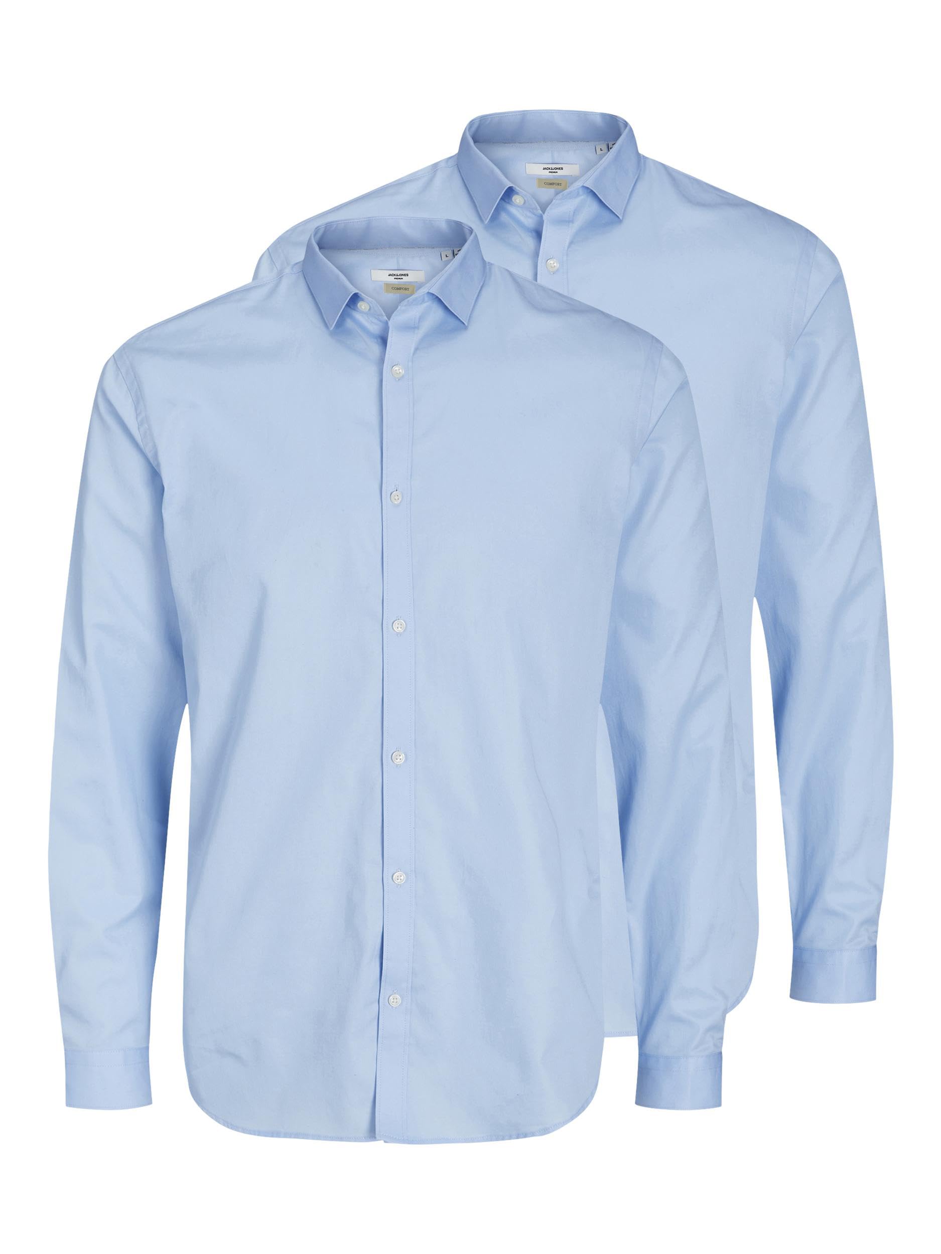 Jack & Jones JACK & JONES Male Shirt Long Sleeve, 2 x cashmere blue, L