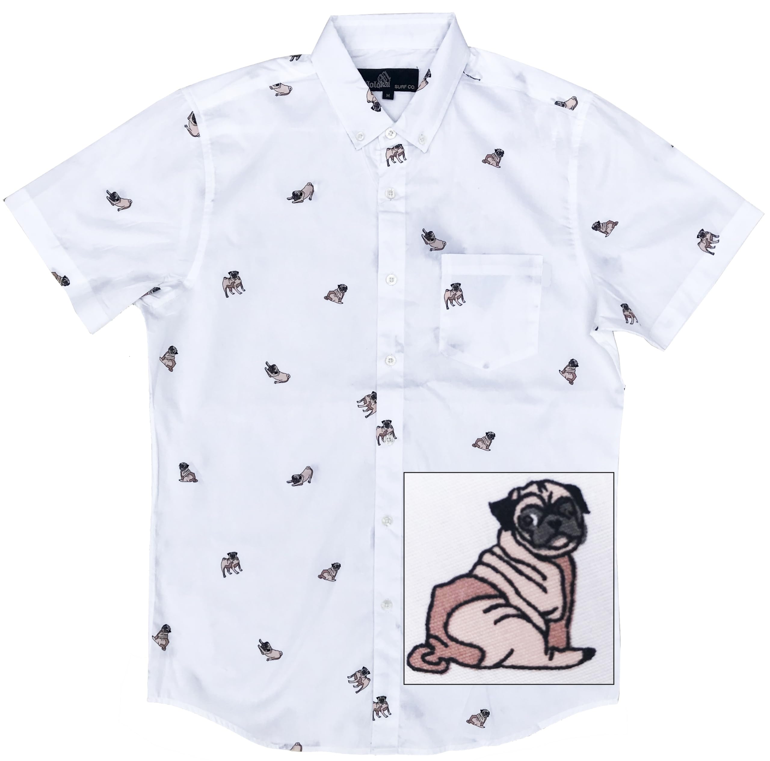 Molokai Surf Button Down Slim Fit Hawaiian Short Sleeve Shirts