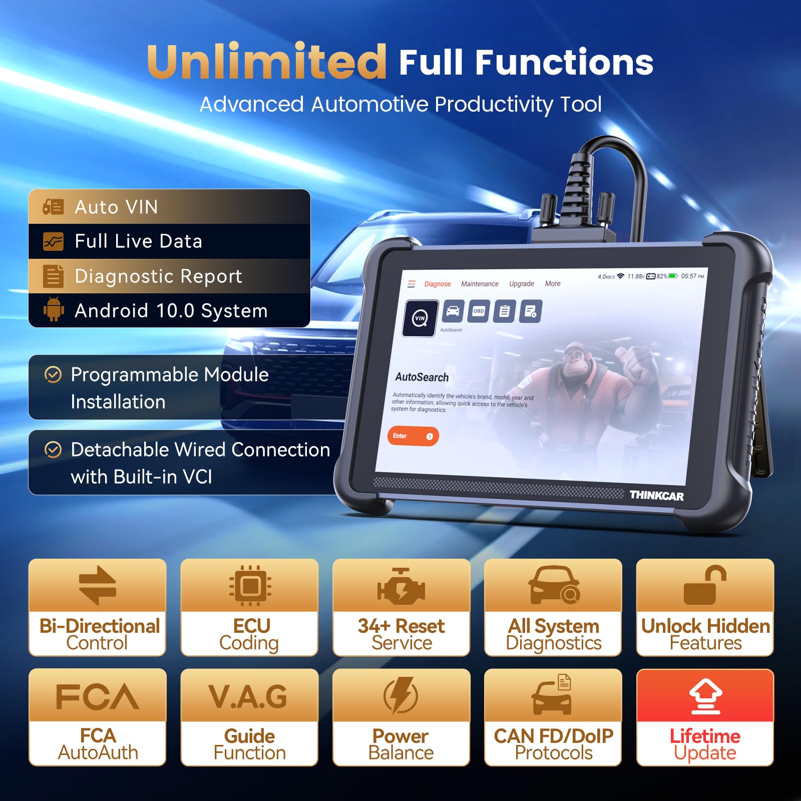 Amazon.co.jp: THINKCAR THINKSCAN 689 OBD2スキャナー 双方向スキャン