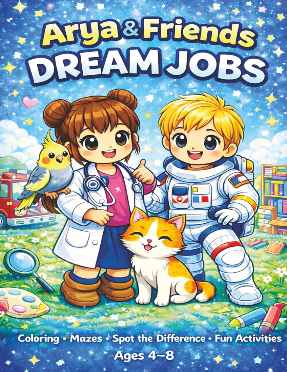Arya&Friends Dream Jobs: Coloring Mazes Spot the Difference Fun Activities Ages 4-8