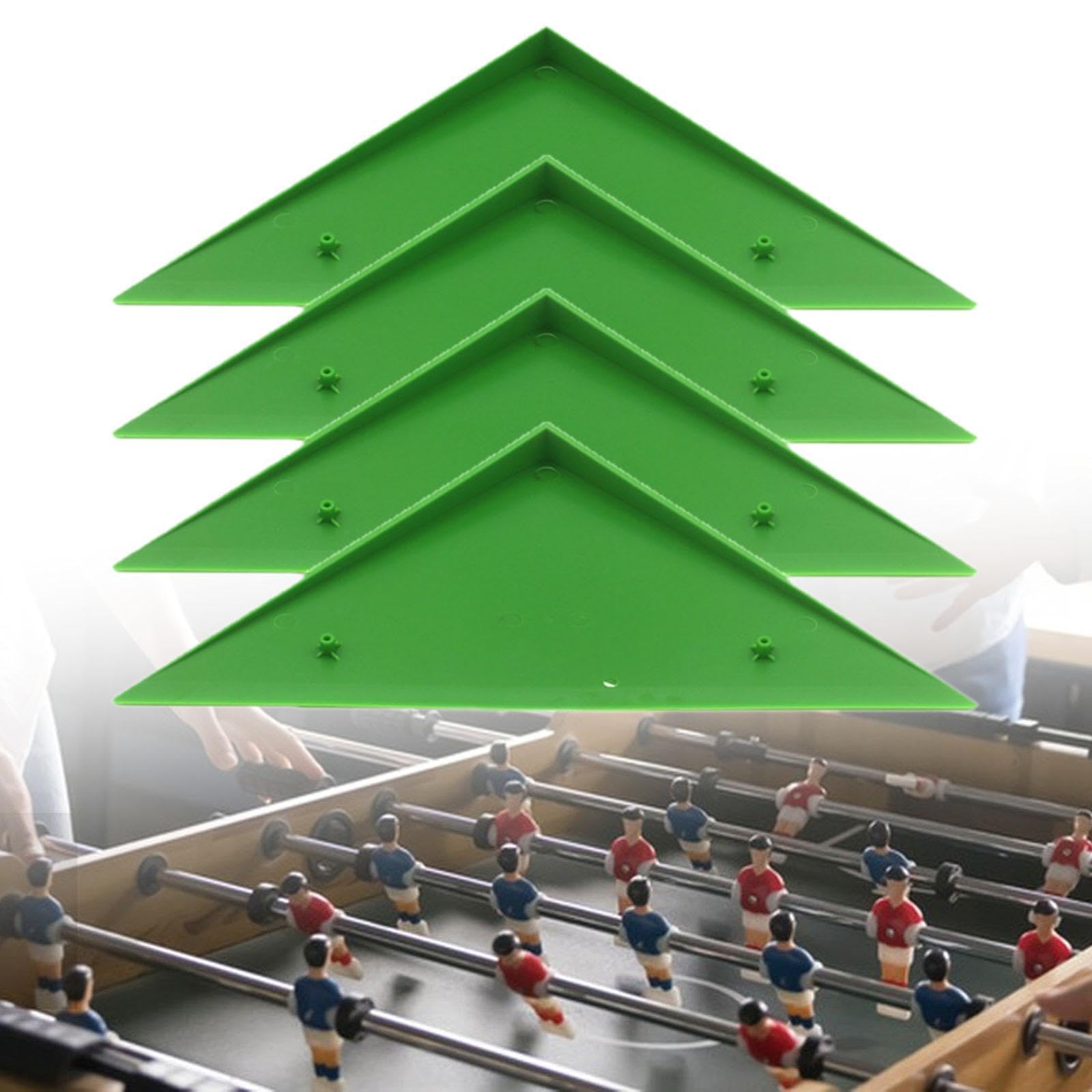 Eckrampen für Tischkicker, dreieckige Kantenschutz, 32 x 22 cm, kratzfestes PP-Material, Billardtisch-Eckabdeckungen, Grün, 4 Stück