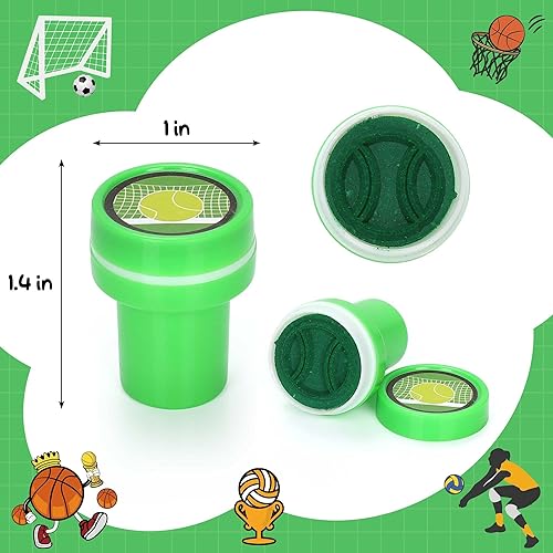 Miniatura 3 de 28 sellos de bolas surtidas para niños, sellos autoentintados para fútbol, baloncesto, rugby, golf, regalos de fiesta, bolsas de golosinas,