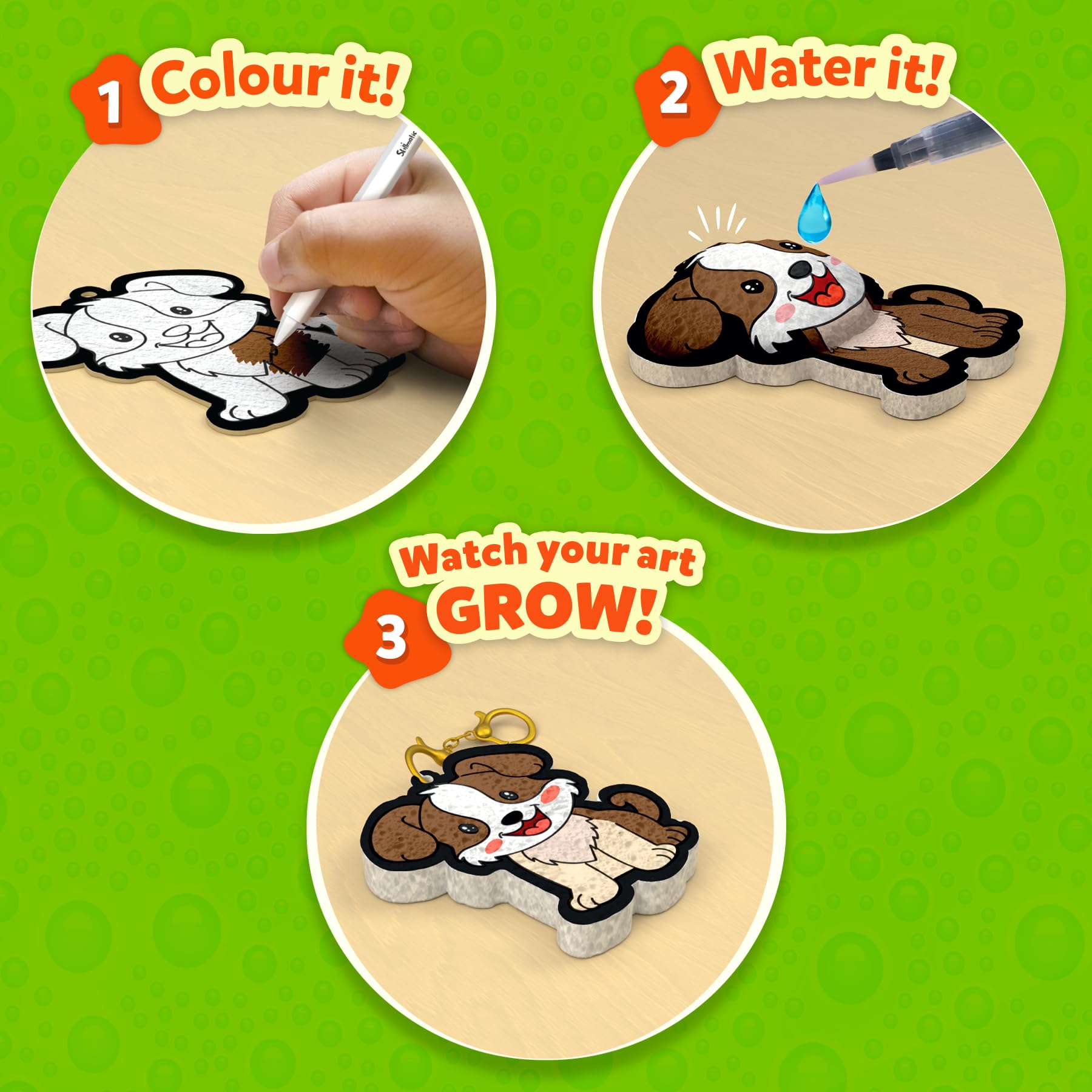 Skillmatics Aqua Puffs - 3D Art Kit, Animals, Mess-Free Painting Craft for Kids, DIY Colour & Inflate Activity, Travel Toys & Creative Gifts for Girls & Boys Ages 4, 5, 6, 7, 8, 9, 10 1
