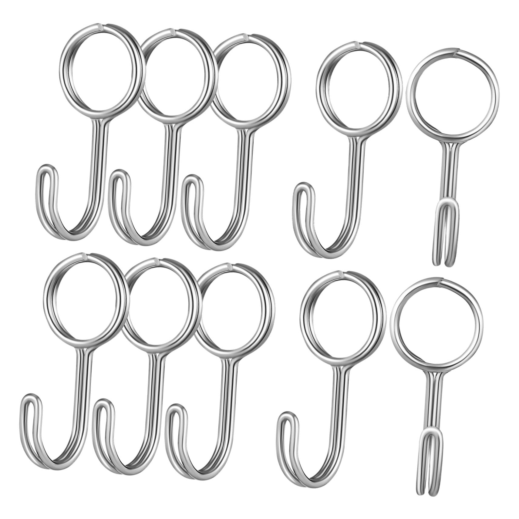 KICHOUSE Stainless Steel Expansion Rope Hooks 10 Pcs Repeatable Hooks over Door Hooks Tarpaulin Hooks Tension Strap Hooks Rod Hooks Rope Hooks for Trailers