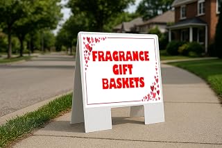 Fragrance Gift Baskets Red Frame With Hearts A-Frame Double Sided 23x23 in. sign