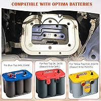 Vista 3 de Billet Aluminum Battery Pallet - Trunk Battery Hold Down Bracket Perfectly Compatible with Racing Trunk Optima Batteries Tray Blue Yellow Red Top