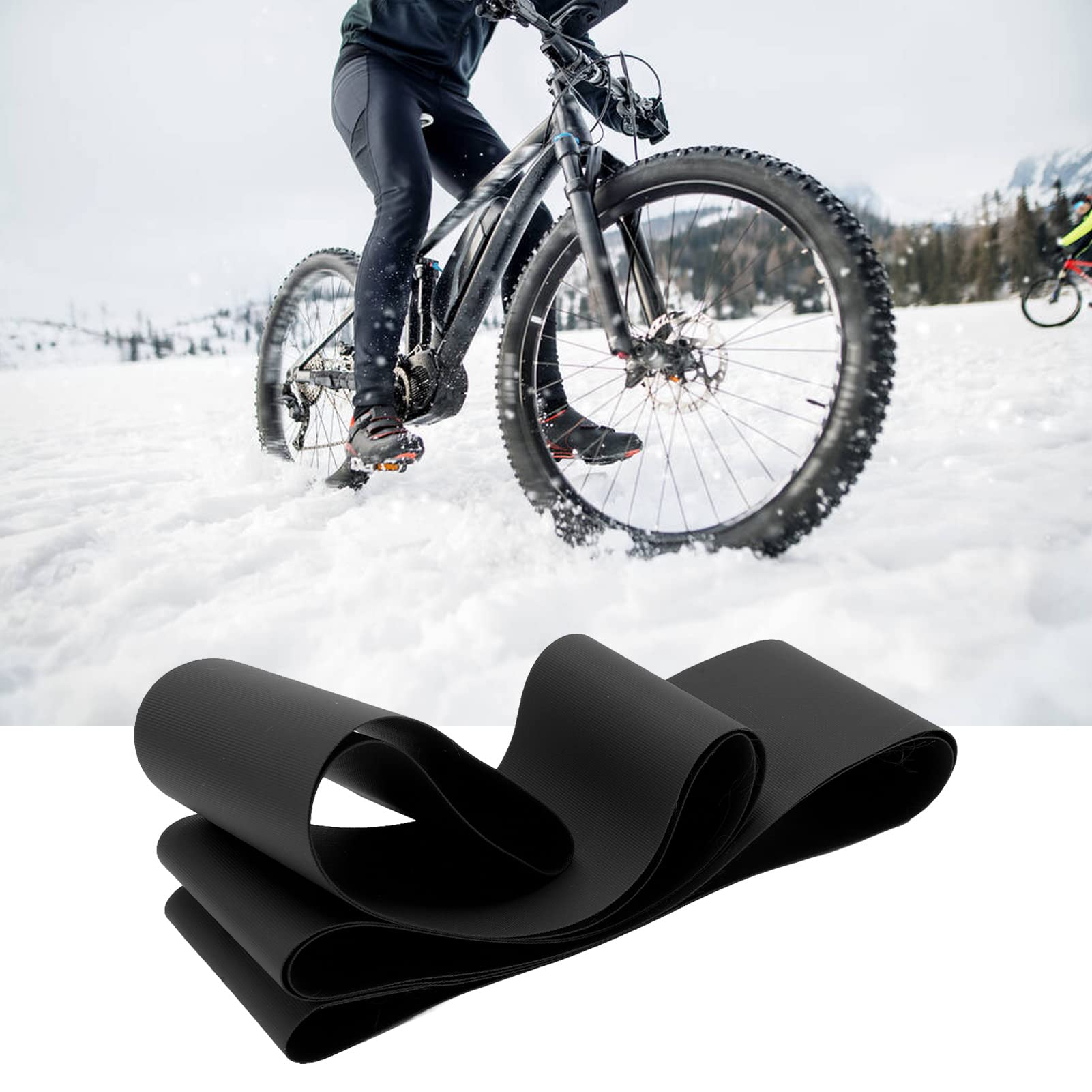 Leapiture 26 Inch Bike Inner Tube Pad PVC Inner Tube Rim Liner Belt Rim Liner Tape Protector for Cycle (Black)