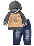 Baby Boy Clothes Toddler Boy Outfit Fall Winter Hoodie Ripped Jeans Clothing 2 3T 6 12 18 24 Month