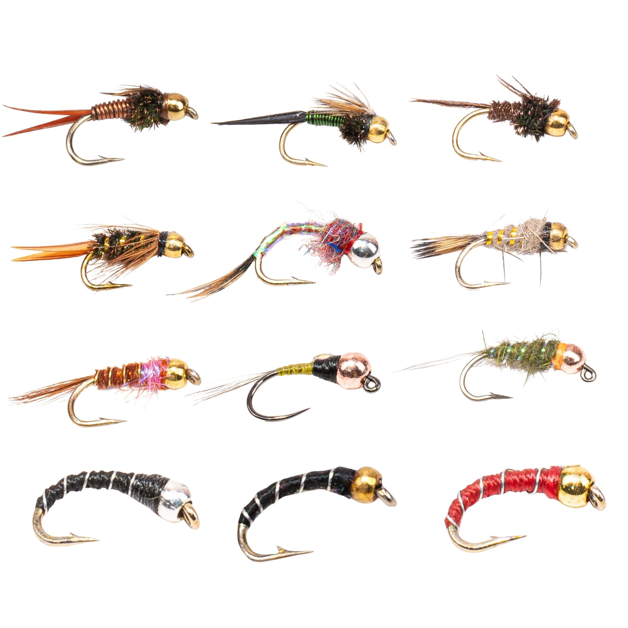Nymph Fly Collection - 27 Premium Hand-Tied Subsurface Trout Flies - Pheasant Tail, Zebra Midge, Copper John, Perdigon, Frenchie & More - Sizes 10-20 - Beginner to Intermediate