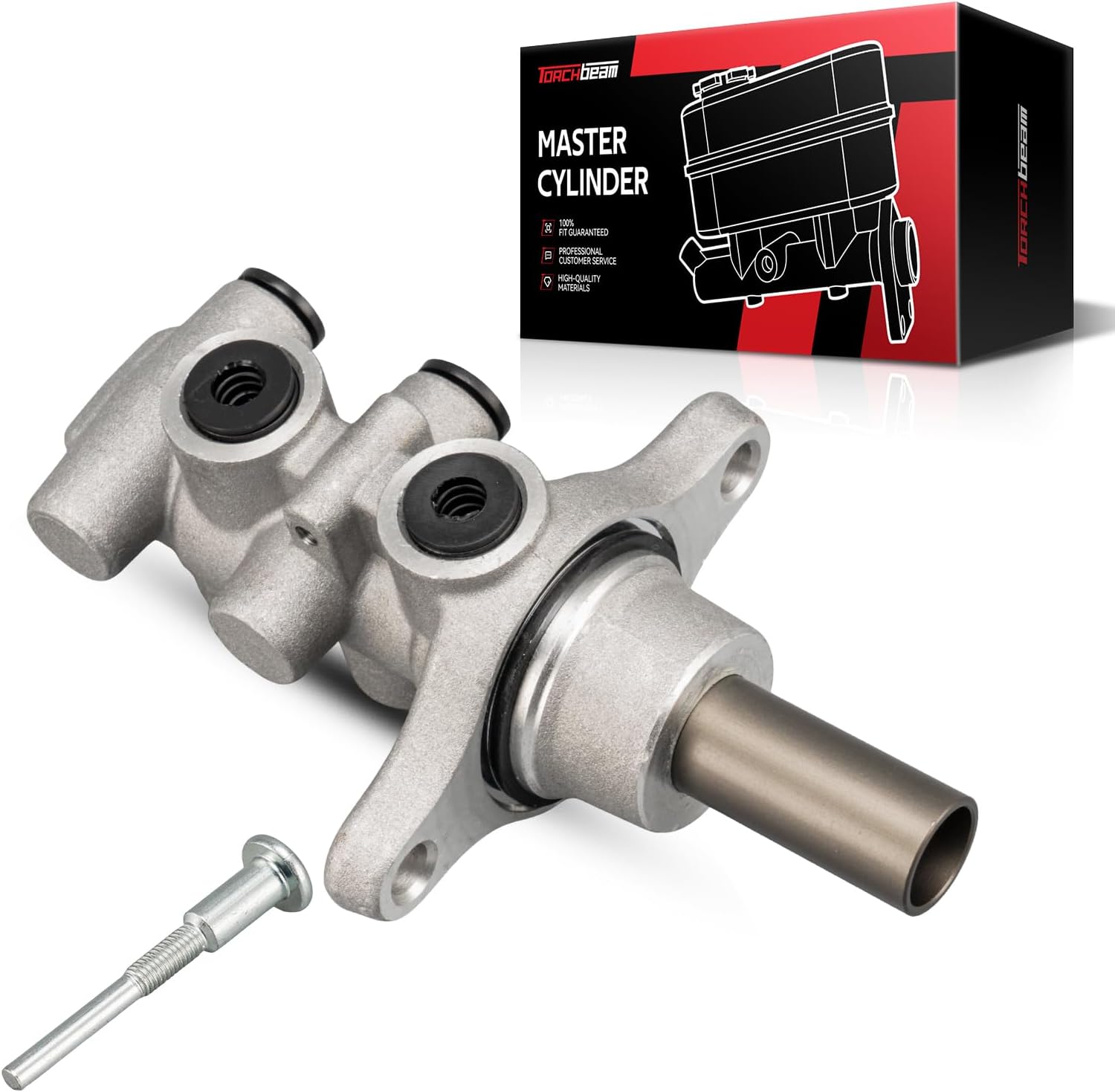 Torchbeam Brake Master Cylinder No Reservoir, Direct Fit Replacement for Jeep Patriot 2007-2017, DOT Approved, Aluminum Alloy, Includes Mounting Hardware
