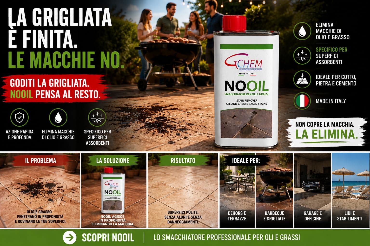 Smacchiatore Professionale Rimuovi Macchie di Olio e Grasso da Marmo, Cotto, Pietra e Cemento - smacchiatore efficace per rimuovere macchie di olio e grasso da qualsiasi superficie in pietra