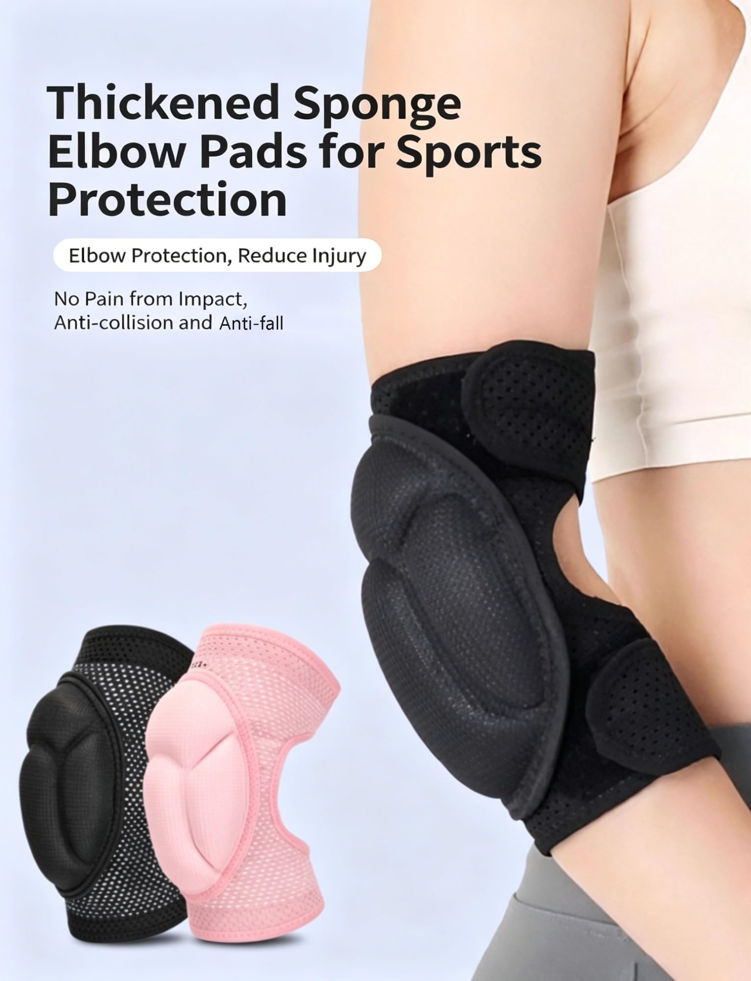 Generisch Ellenbogenschoner for Männer und Frauen – for Sport, Arbeit, Fitnessstudio(Pink,35~55kg)