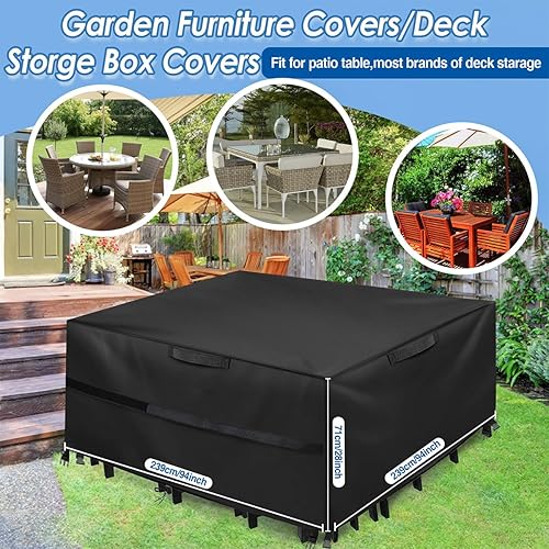 Miniatura 2 de Funda para muebles de patio, fundas para mesas de exteriores, impermeables, cuadradas, juego de muebles de mesa de patio, 94 pulgadas de largo x 94