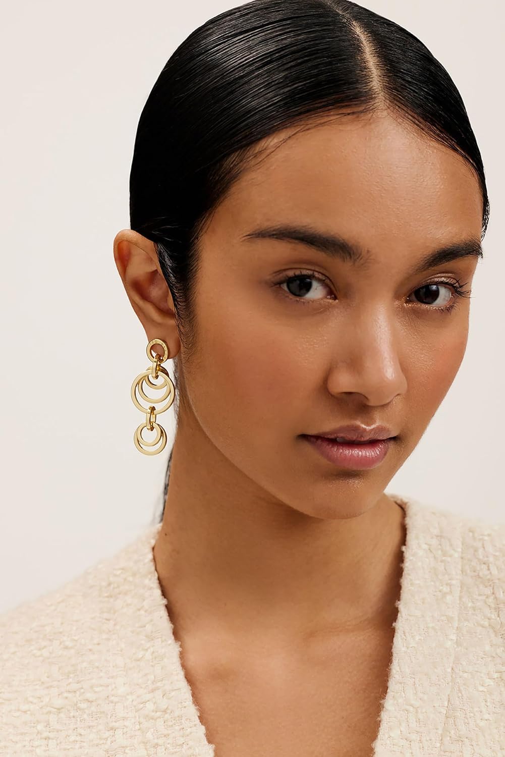Ted Baker London Huliet Multi Hoop Drop Earrings For Women (Gold) - Image 3