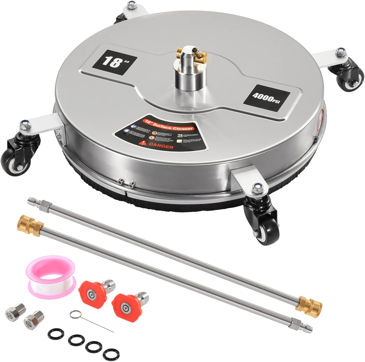 18" Pressure Washer Surface Cleaner with 4 Wheels, WICHEMI