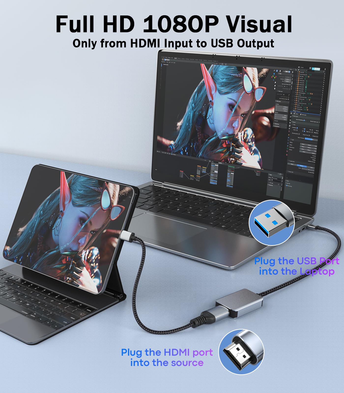 Tarjeta de captura de video 4K HDMI a USB 3.0, 1080P 60FPS para grabación, transmisión y juegos, Plug & Play, baja latencia, compatible con PS5, Switch 2, Xbox, Quest 3, cámara