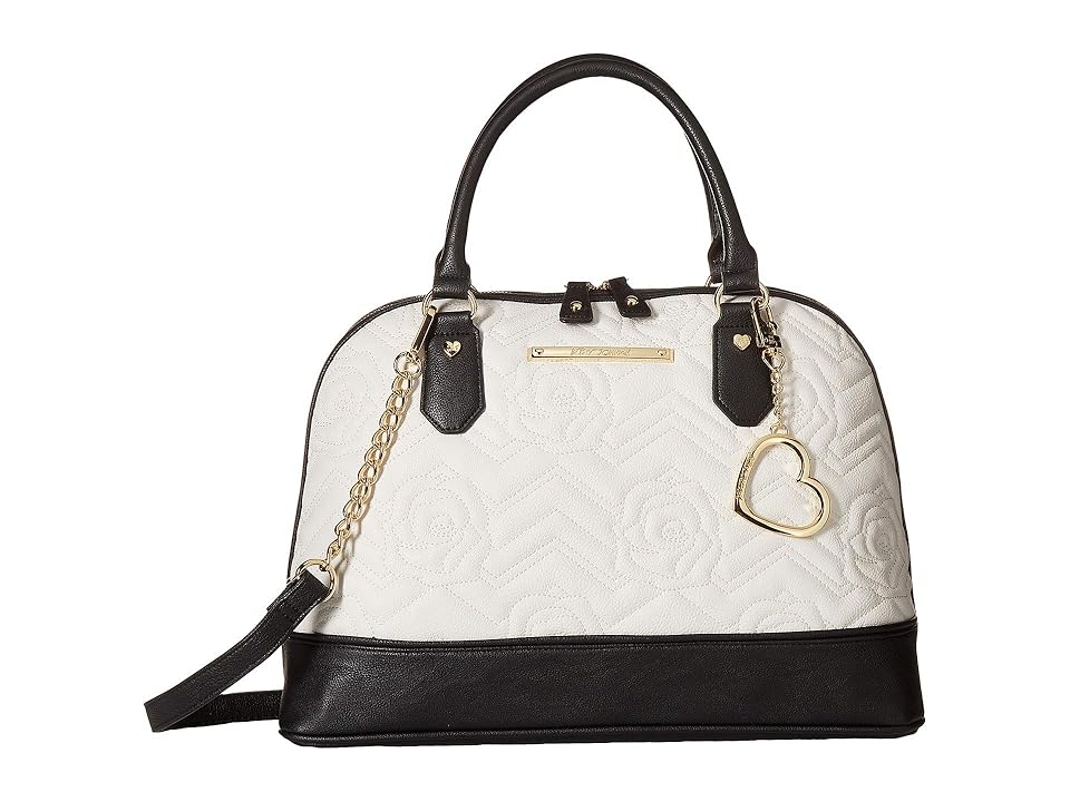 

Betsey Johnson Dome Satchel (Cream/Black) Satchel Handbags