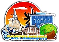 Vista 1 de Portsmouth New Hampshire - Imán de madera para nevera, monumentos en 3D, recuerdos coleccionables, decoración hecha a mano -2874