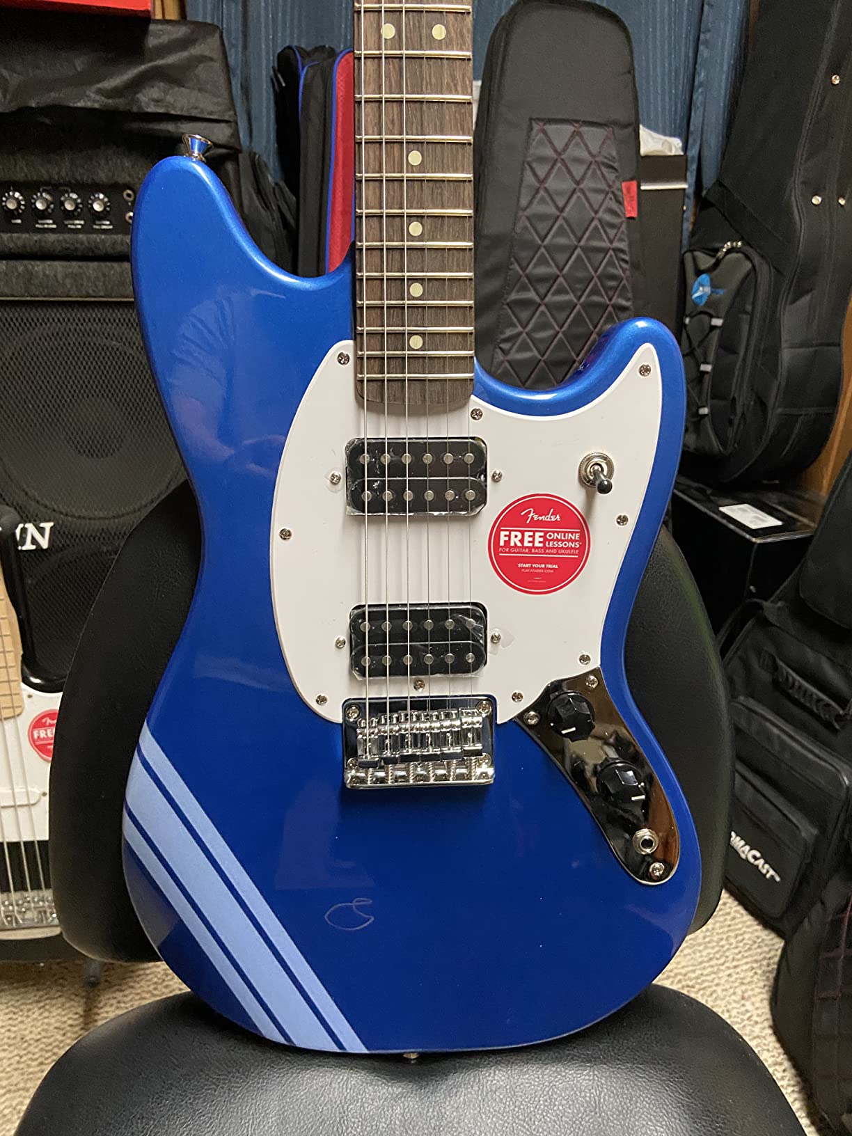 32/mo Finance Squier FSR Bullet Competition Mustang Electric Guitar