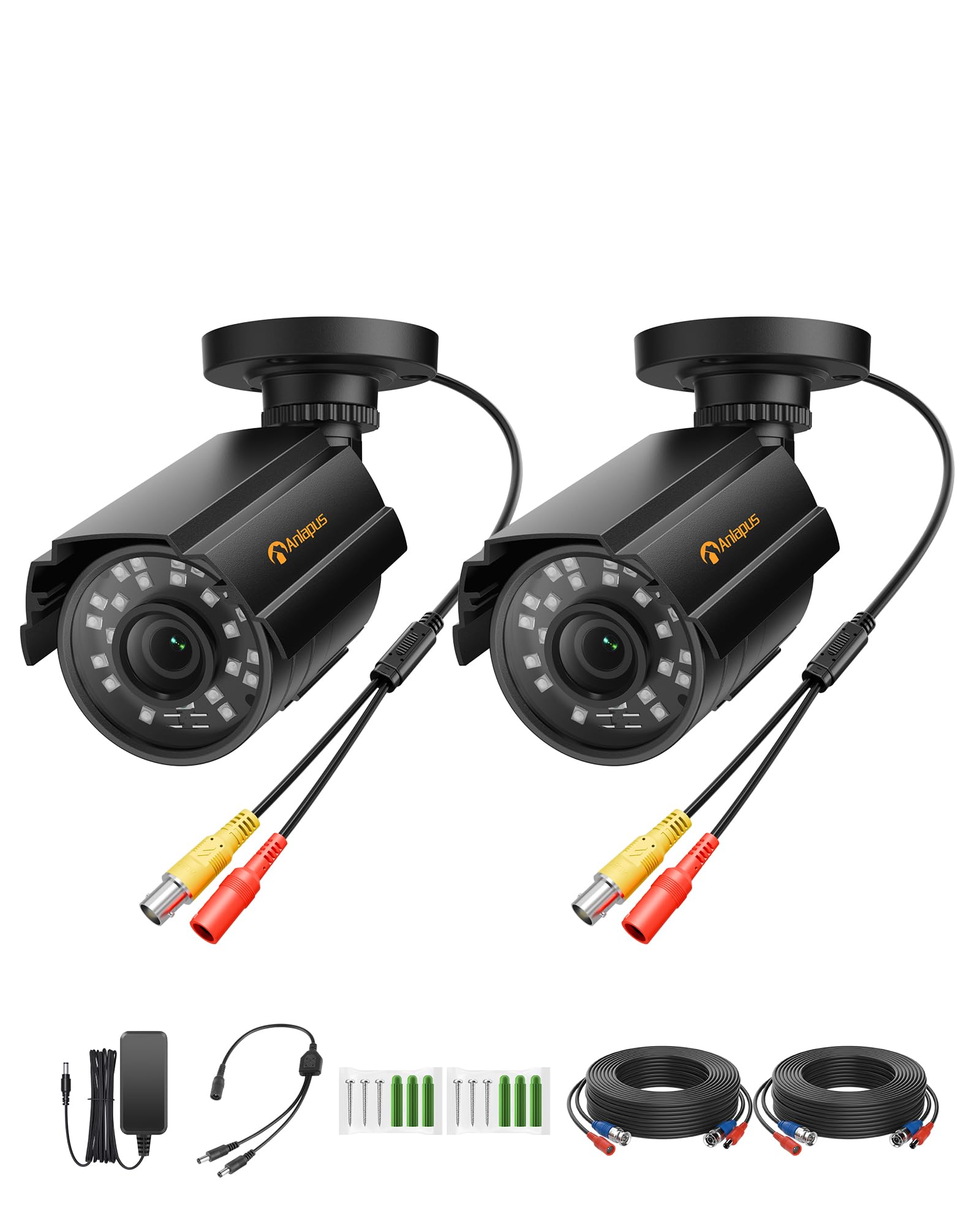 Anlapus 2-Pack 1080P Security Cameras for 2MP, 5MP, 4K DVR Home Surveillance System, IP66 Weatherproof HD-TVI CCTV Bullet Camera for Indoor Outdoor, 80ft Night Vision-image-33