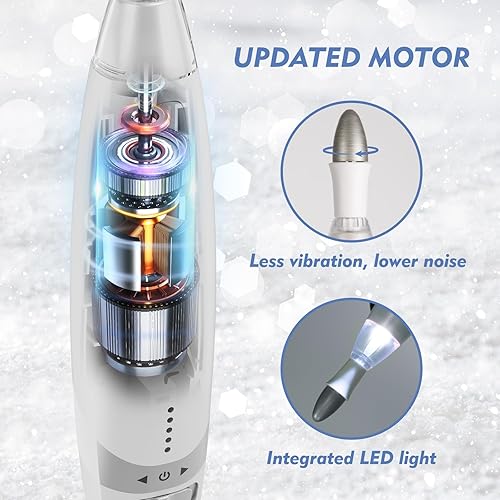 Miniatura 4 de BEAUTURAL Kit profesional de taladro de uñas, máquina eléctrica de lima de uñas con 10 accesorios y 20 bandas de lijado, herramientas de manicura y