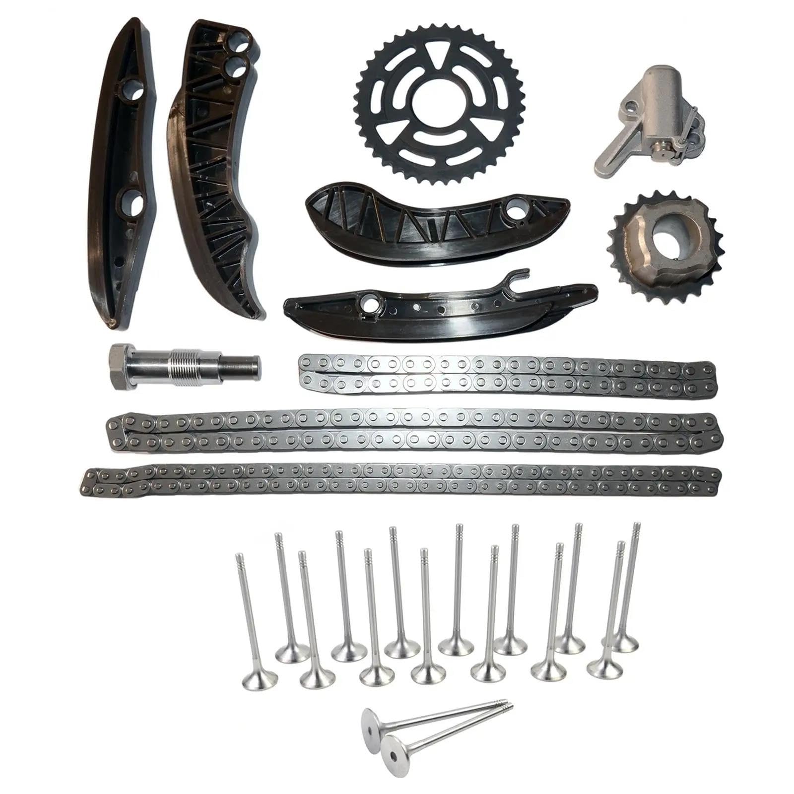 Kit Catena Di Distribuzione + 16 Valvole Motore N47D20A Per E90 E91 E92 E93 F30 F31 F34 F32 F82 F33 F36 F07 F10 E84 E83 F15 F85 Assemblaggio tenditore