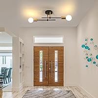 Vista 5 de Sputnik - Lámpara de techo semiempotrada con 2 luces Sputnik para dormitorio, comedor, baño, pasillo, sala de estar