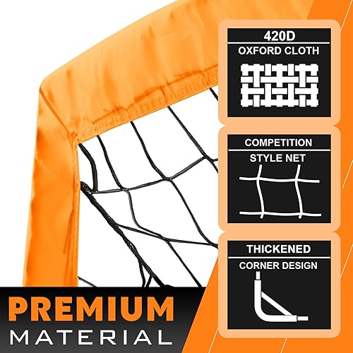 Miniatura 8 de RUNBOW Portería de fútbol portátil para niños de 6 x 4 pies para práctica de patio trasero, red de fútbol con bolsa de transporte