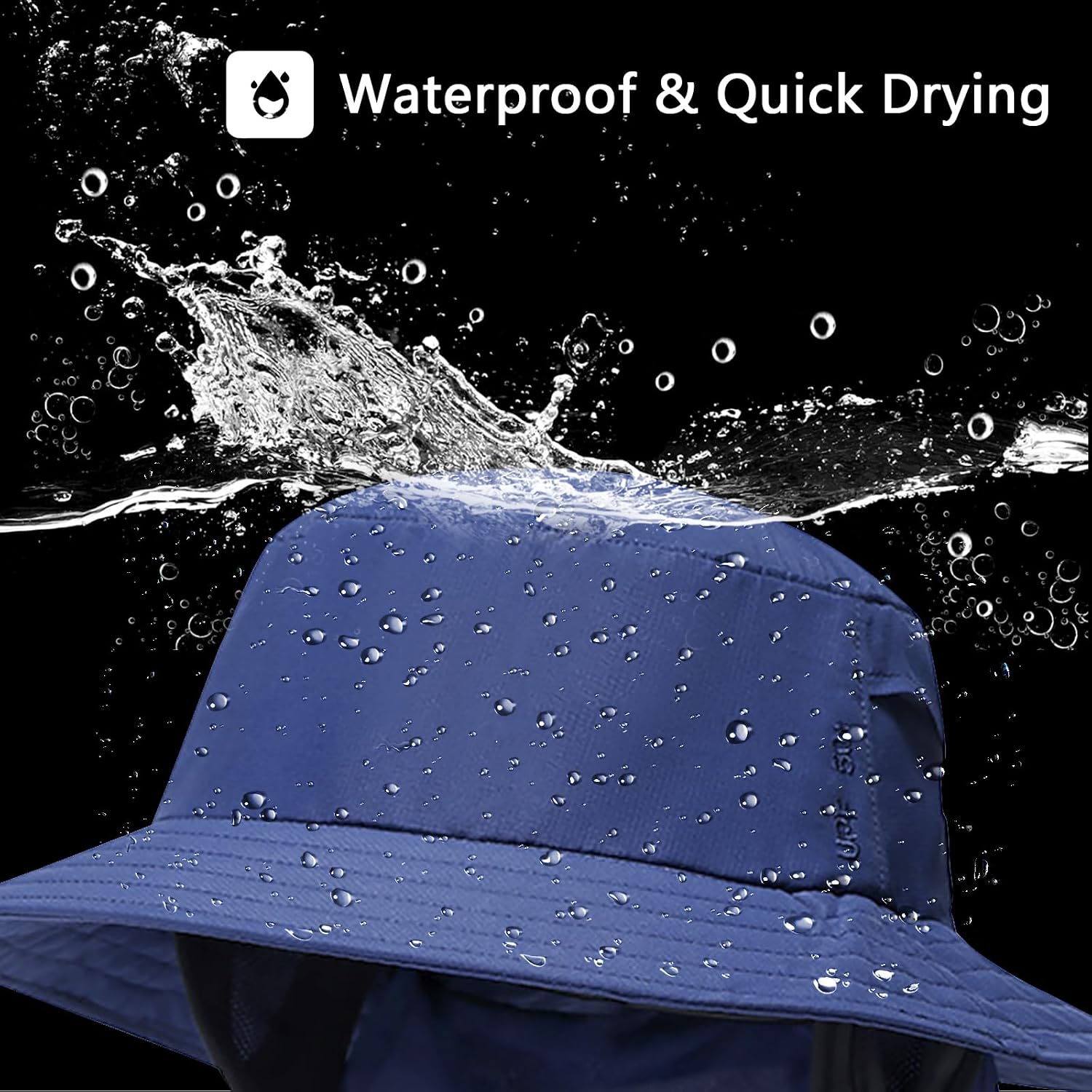 Surf Hat Bucket Beach Sun Hats with Chin Straps for Surfing Boating Riding Fishing Watersports Men & Women,Wide Brim