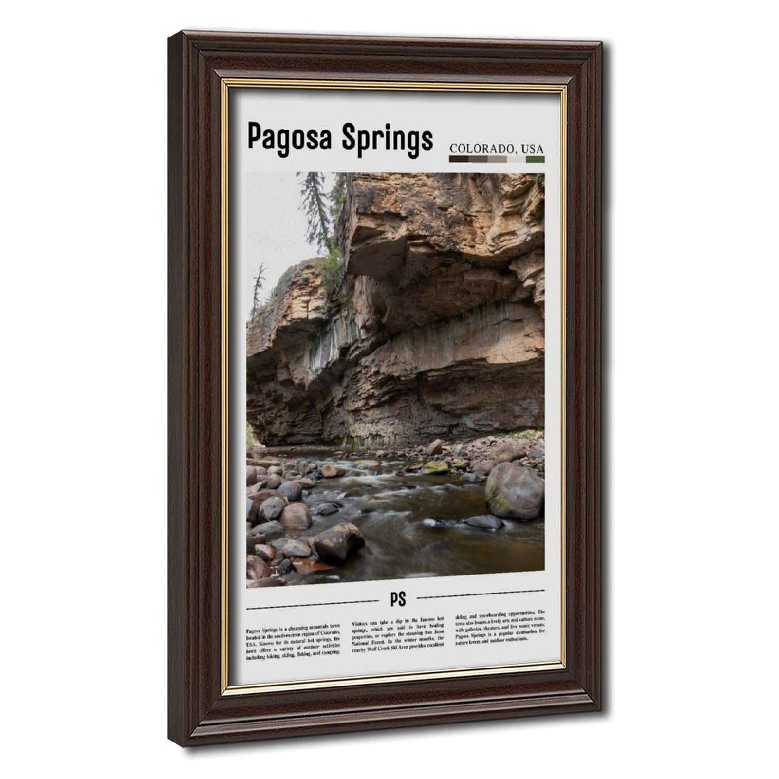 Wcyb Mokume Gane Frame Pagosa Springs Colorado Usa America Scenery Travel Posters Prints Canvas Deco Paintings Wall Art Hangable Frame 12" L X 18" W