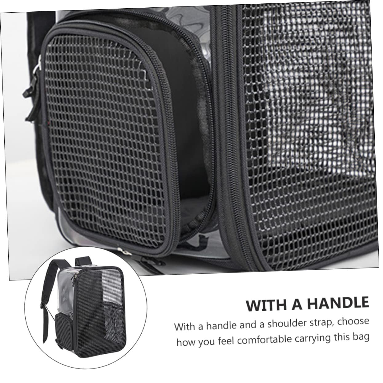 Borsa Trasporto Gatto Traspirante e Comoda, Oxford Nera | Grande Capacità, per Hiking e Viaggi, Design a Tracolla per Spostamenti Pratici