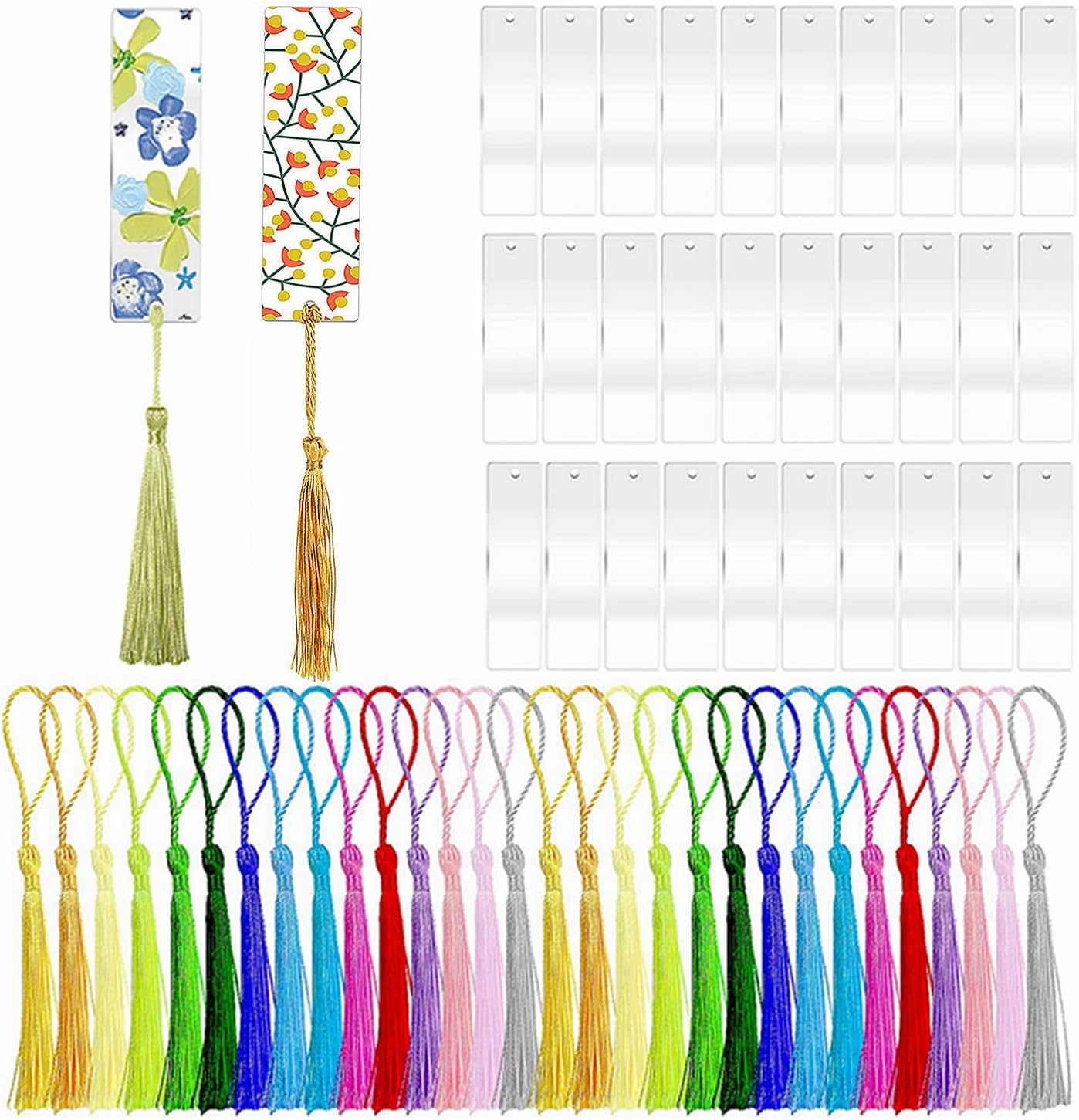 30PCS Acrylic Bookmark Blanks, Clear Acrylic Craft