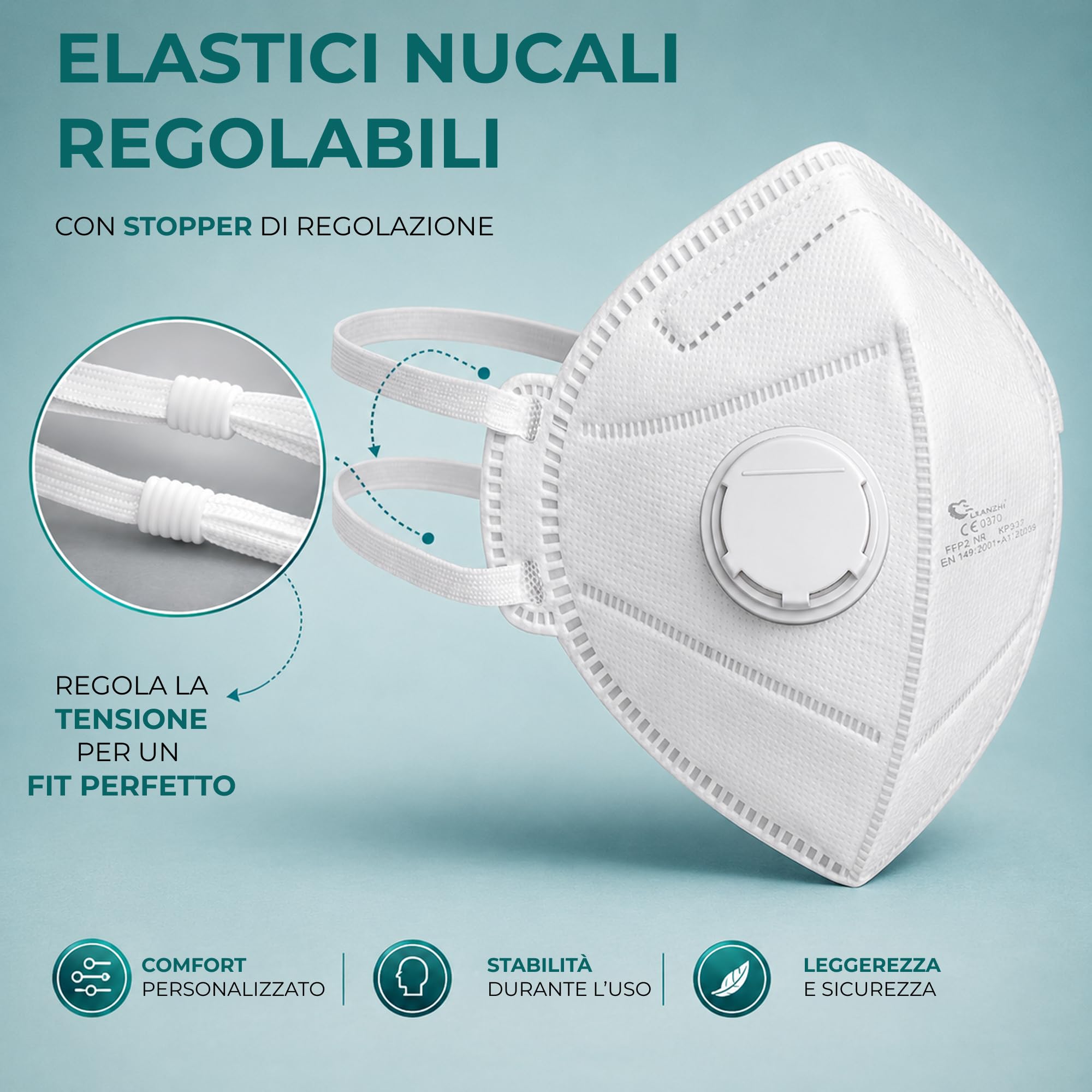 Mascherine FFP2 con Valvola | Filtrazione >94% || Ideali per Ambienti specifici || Monouso || Comfort e Sicurezza Certificati