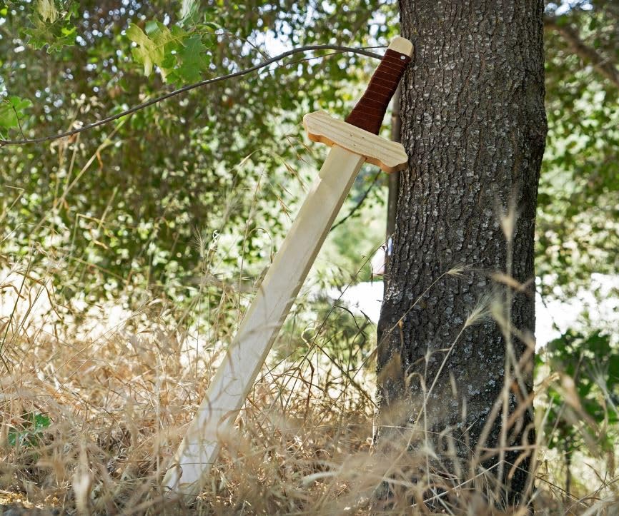 Wooden Toy Sword for Kids | 1 Pack | Knights of The Round Table Style with Jute Wrapped Handle | Lightweight and Durable for Imaginative Kids | Set of 1 (B0DDQCVG8V) Amazon Price History, Amazon Price Tracker