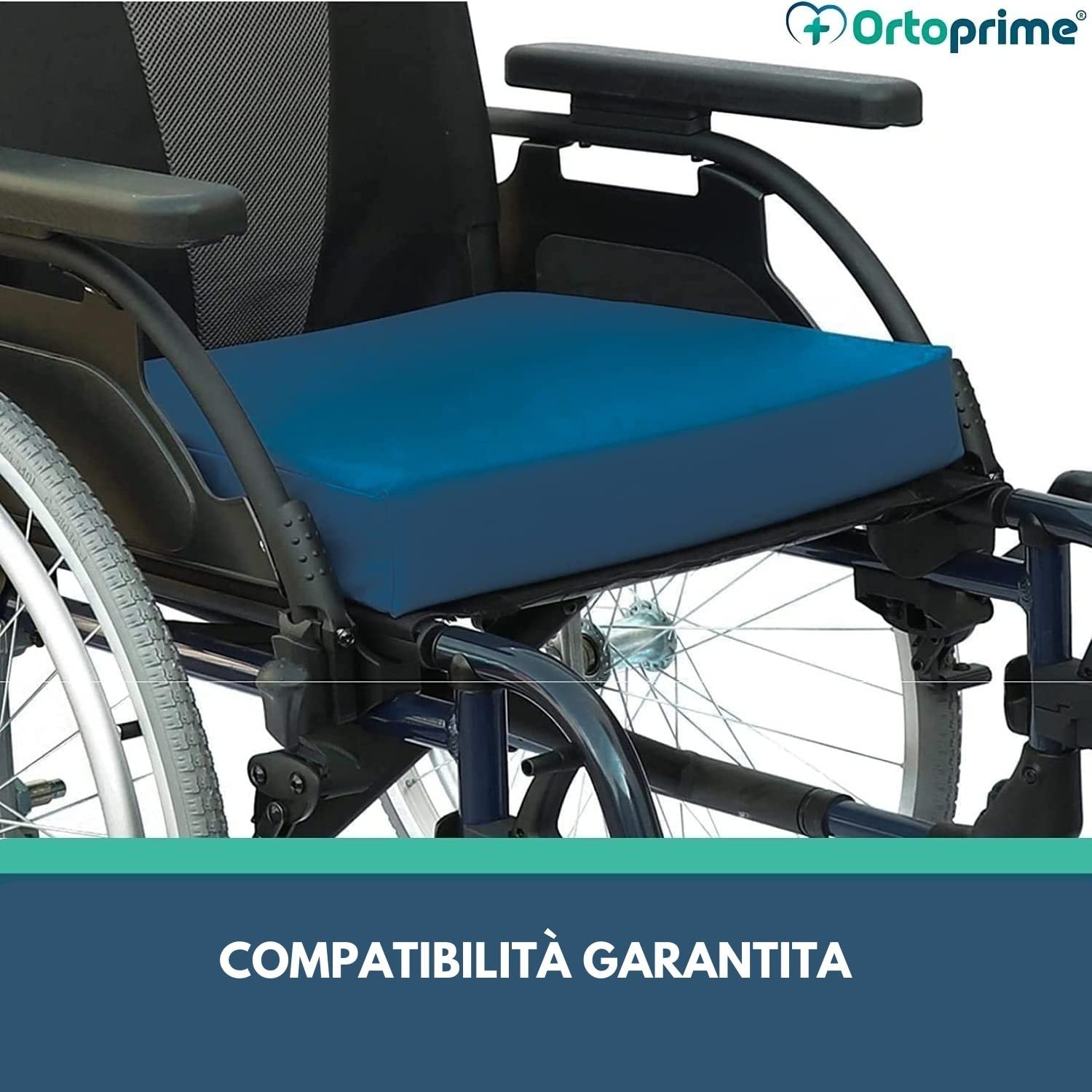 OrtoPrime Cuscino Antidecubito per Sedia a Rotelle - Cuscino Seduta Ortopedico Viscoelastico - Cuscino Memory Decubito - Cuscino Carrozzina per Anziani - Cuscino Memory Foam Sedia a Rotelle Ufficio