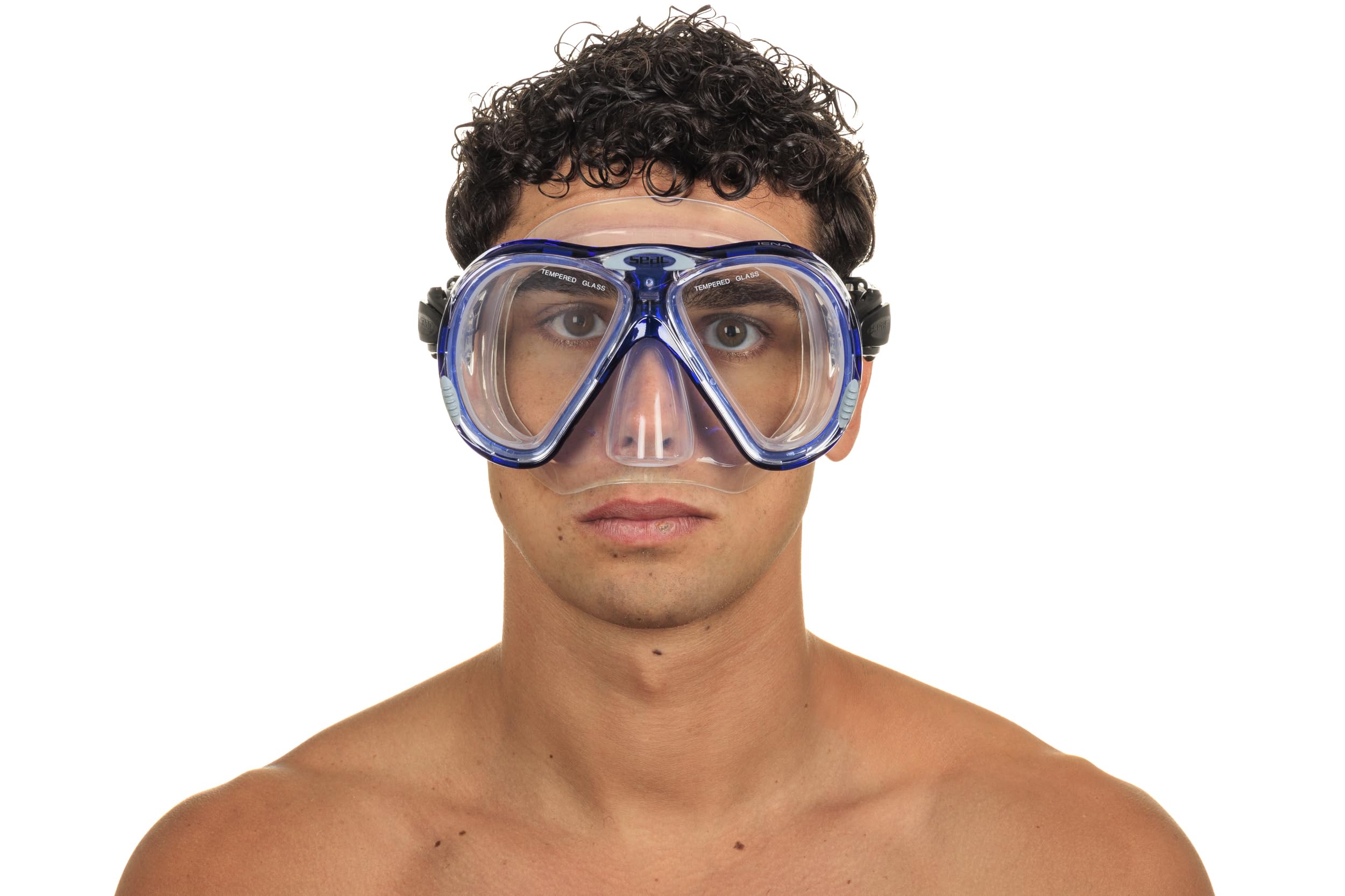 SEAC Set bis Iena Dry - Set de Máscara de Doble Lente de Silicona y Tubo con Sistema Dry Top y Válvula de Purga, para Buceo y Snorkel