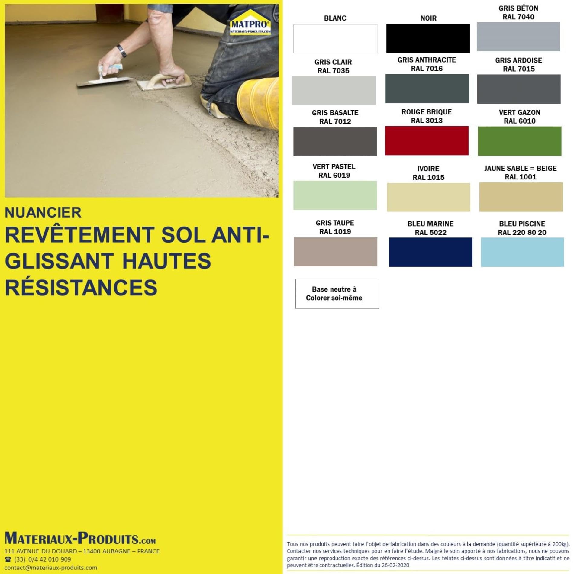 MATPRO - Mortier Époxy Réparation Rapide Trafic - Sans Solvant ni Retrait - Réparation Sols Béton Escaliers - Antidérapant et Imperméable - Jaune Sable - 5Kg