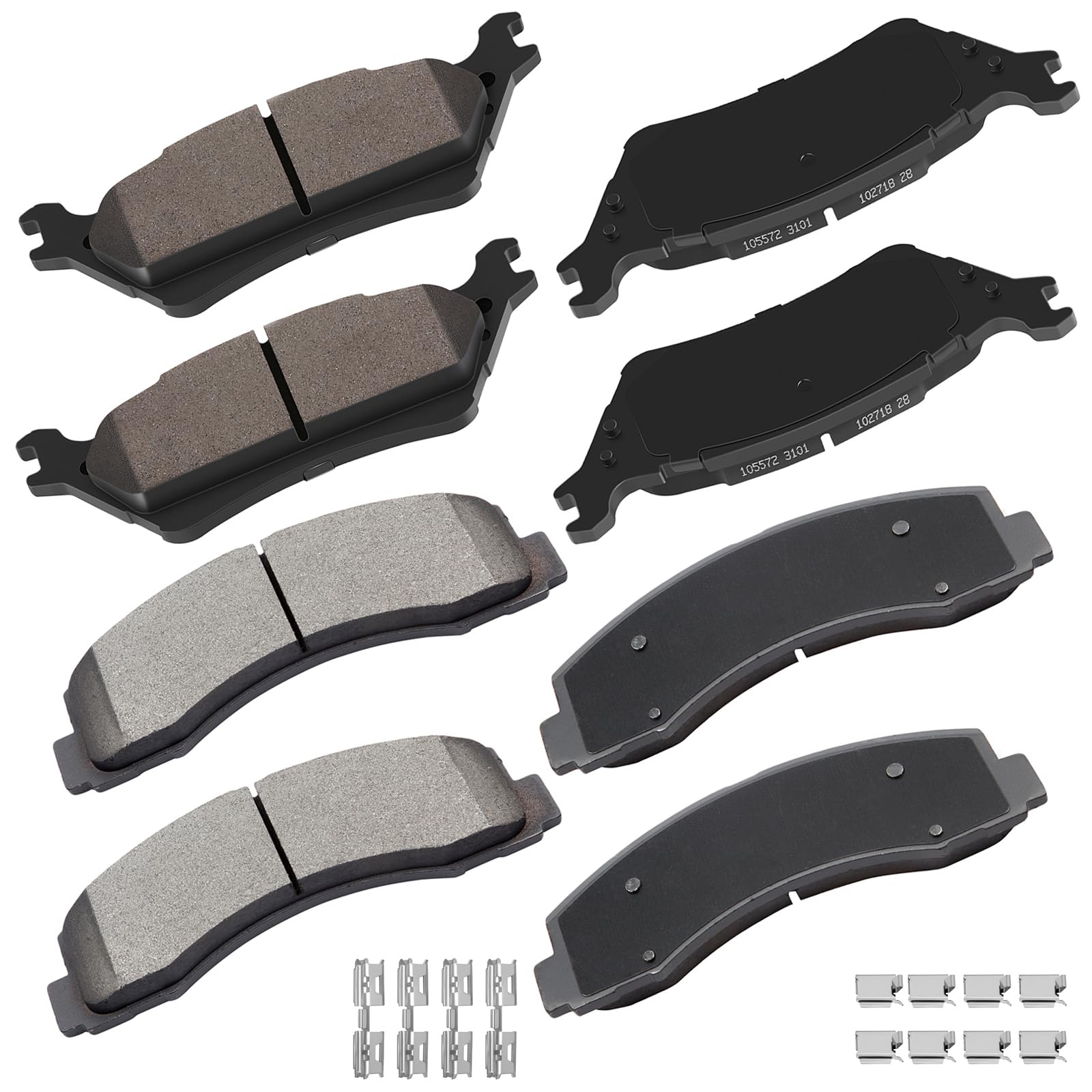 cciyu D1414 &amp; D1602 Front &amp; Rear Ceramic Brake Pads Kits 8pcs
