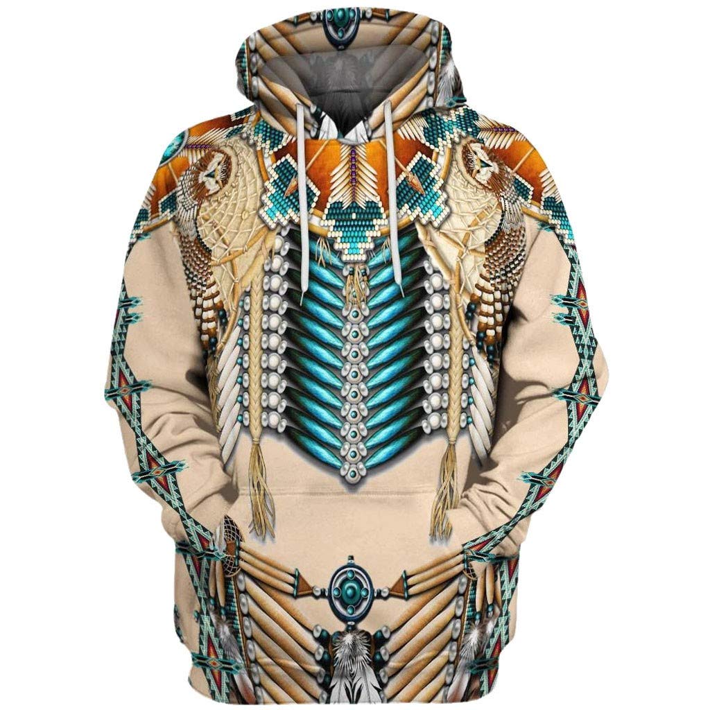 MMOOVV Mens 3D Ethnic Style Printing Hooded Long Sleeve Hoodie Blouse Sweatshirt Hoody Jumper
