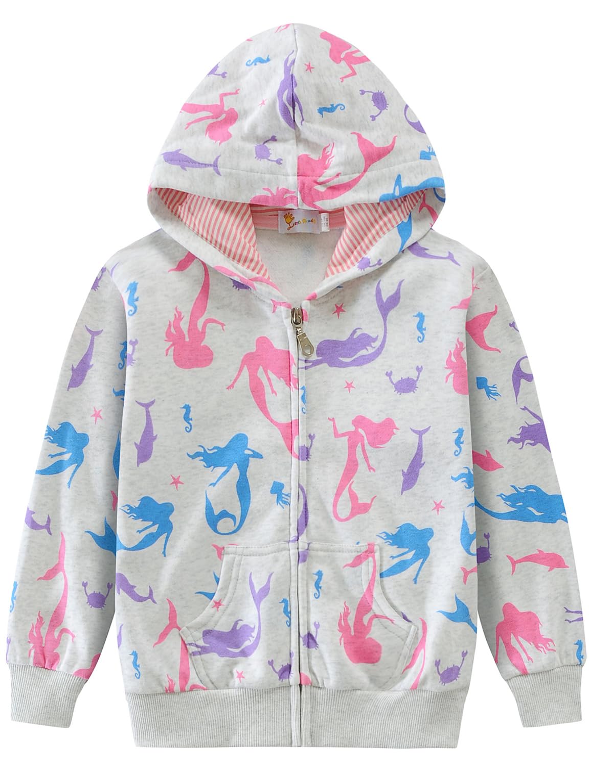 DDSOL Baby Girl Zip-up Jacket Toddler Hoodie Sweatshirt Light Winter Coat Fall Outwear 2t-7t