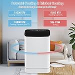 KOTEK portatif Air Conditionneur avec chaleur, jusqu'à 800 - Oui. 15000 BTU 4-in-1 AC Unité pour chambre à coucher avec swing automatique, commande APP/Remote, kit de fenêtre, mode sommeil & 24H Minuterie pour la maison & Bureau